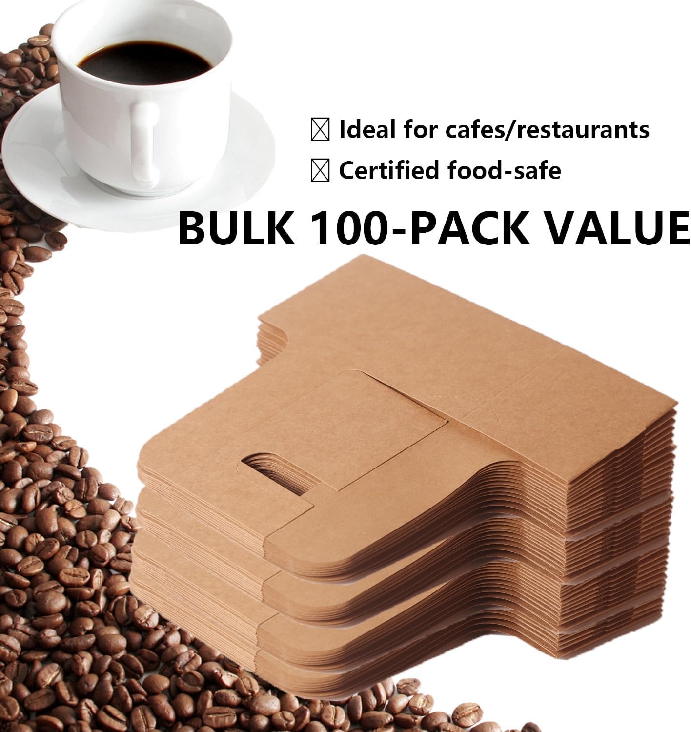 Saját Márkás 100 db Fogantyús 2/4-es Pohártartó (12-30oz) Egyedi Logóval Eldobható Karton Hajtogatható Ital Tálca Meleg/Hideg Italokhoz Kiszállítás Elvitelre Gyártótól