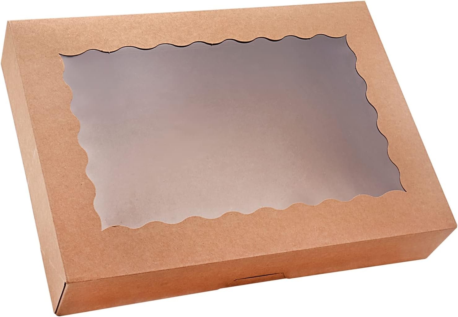Saját Márkás Ablakos Pékdobozok 20 Csomag 12" x 8" x 2.5" Süti Fánk Muffin Péksütemény Dobozok Barna Egyedi Logóval Gyártótól