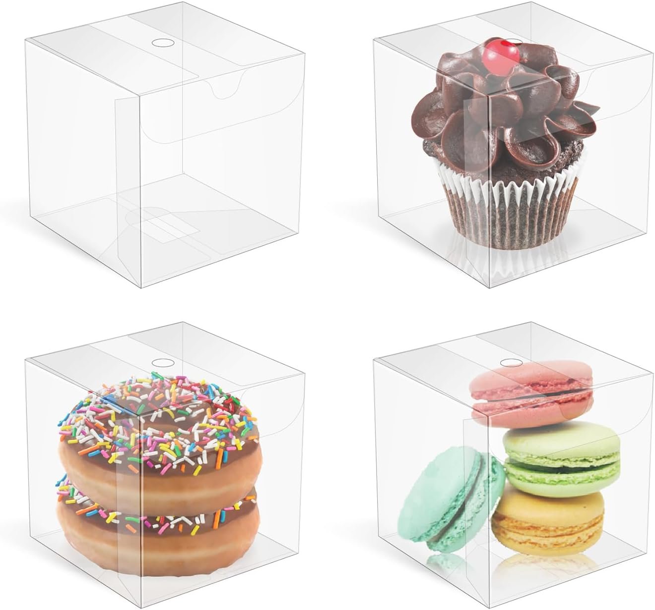 Saját Márkás 50 db 3x3x3 Inch Átlátszó Favor Doboz Egyedi Logós Csokoládé Bomba Kis Ajándék Cupcake Doboz Születésnap Esküvő Parti Gyártó