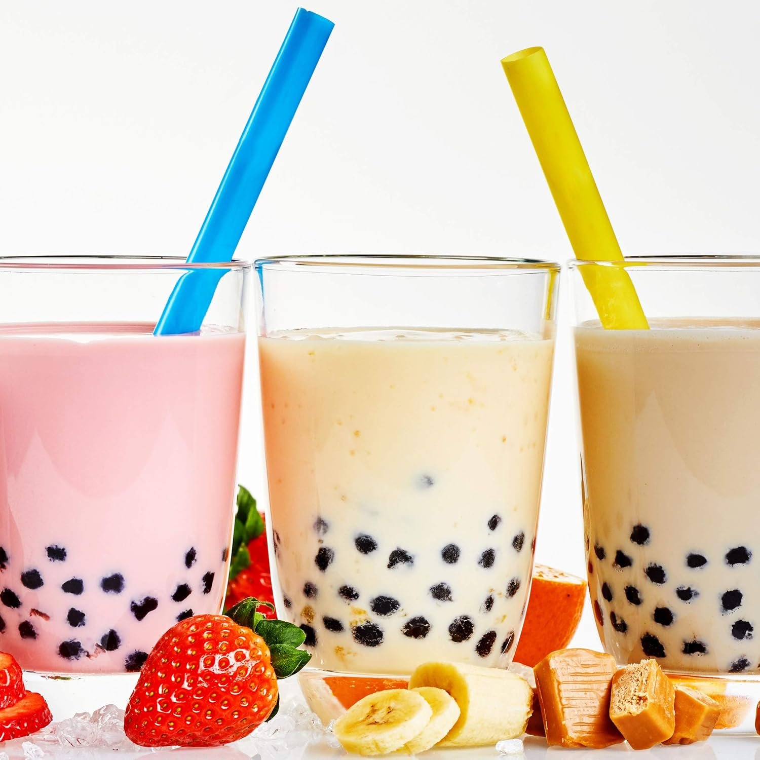Egyedi Logó Extra Széles Jumbo Smoothie Szívószálak Egyenként Becsomagolva 100 Db BPA-Mentes 0,47 Hüvelyk Milkshake Boba Tea Szívószál Színes Nagy Eldobható Strapabíró Vastag Éttermi Minőség Gyártó Saját Márkás