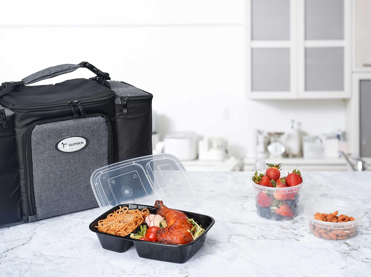 Saját márkás 50 db-os (100 részes) 32 oz strapabíró szivárgásmentes 2 rekeszes műanyag ételtároló dobozok fedelekkel egyedi logóval ebédhez mikrohullámú fagyasztó és mosogatógép biztonságos elviteles konténerek gyártótól