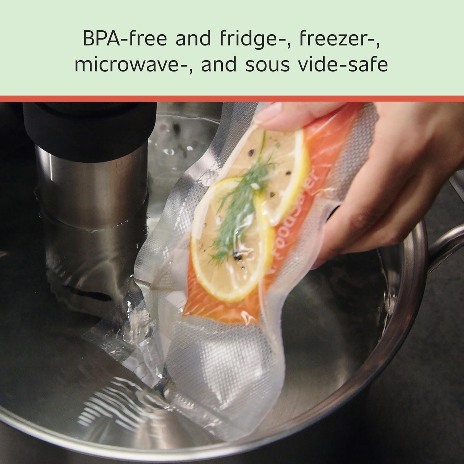 Egyedi logós saját márkás egyedi illeszkedésű légzáró élelmiszer tároló és sous vide vákuumtasakok, 8 x 20' (3 db), tökéletes ételfelkészítéshez megbízható gyártótól Egyedi logós saját márkás egyedi illeszkedésű légzáró élelmiszer tároló és sous vide vákuumtasakok, 8 x 20' (3 db), tökéletes ételfelkészítéshez megbízható gyártótól