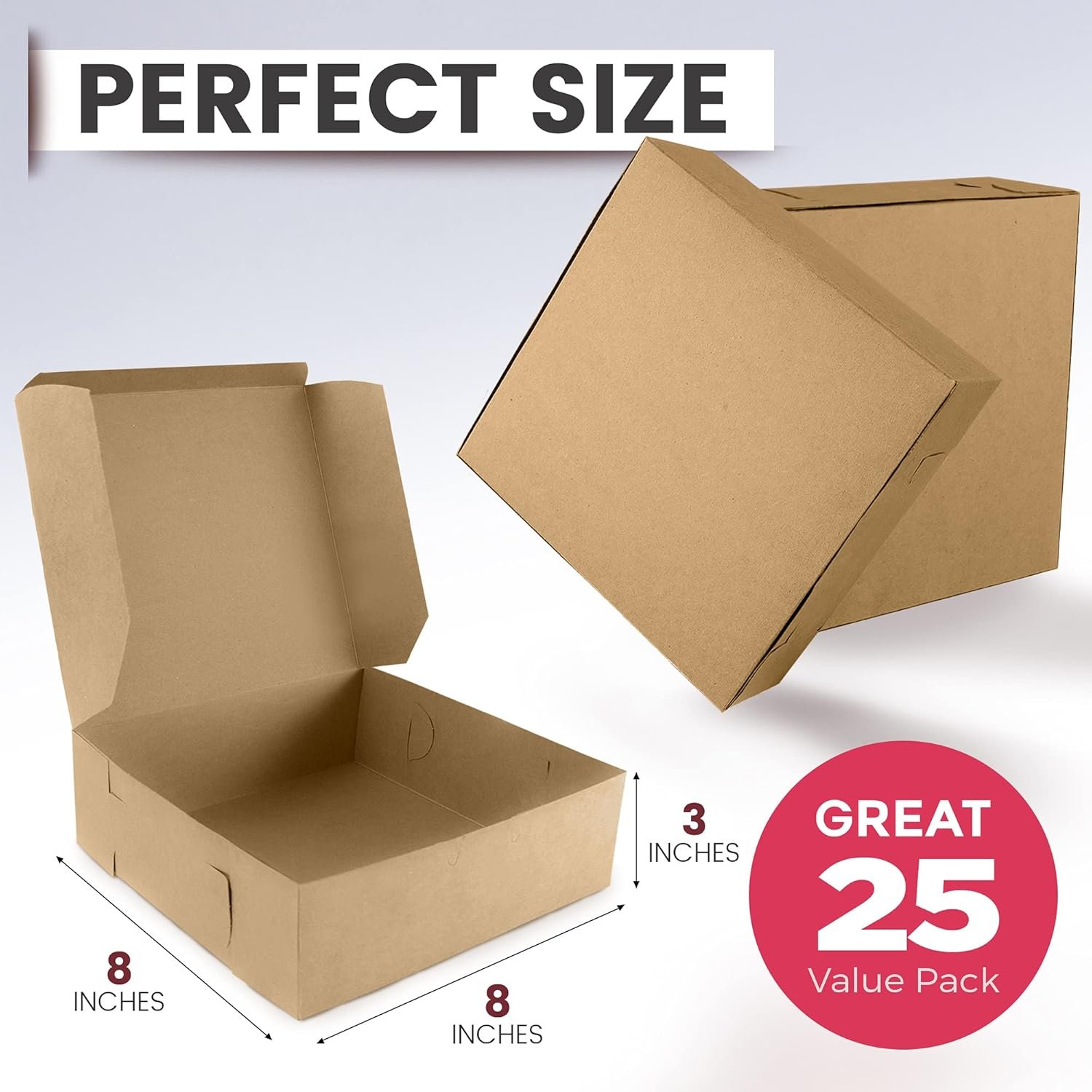 Saját Márkás 25 Db-os Barna Kraft Sütemény Dobozok 20 x 20 x 8 cm Egyedi Logóval Pite Keksz Desszert Muffin Csokoládé Fánk Makaron Dobozok Gyártótól