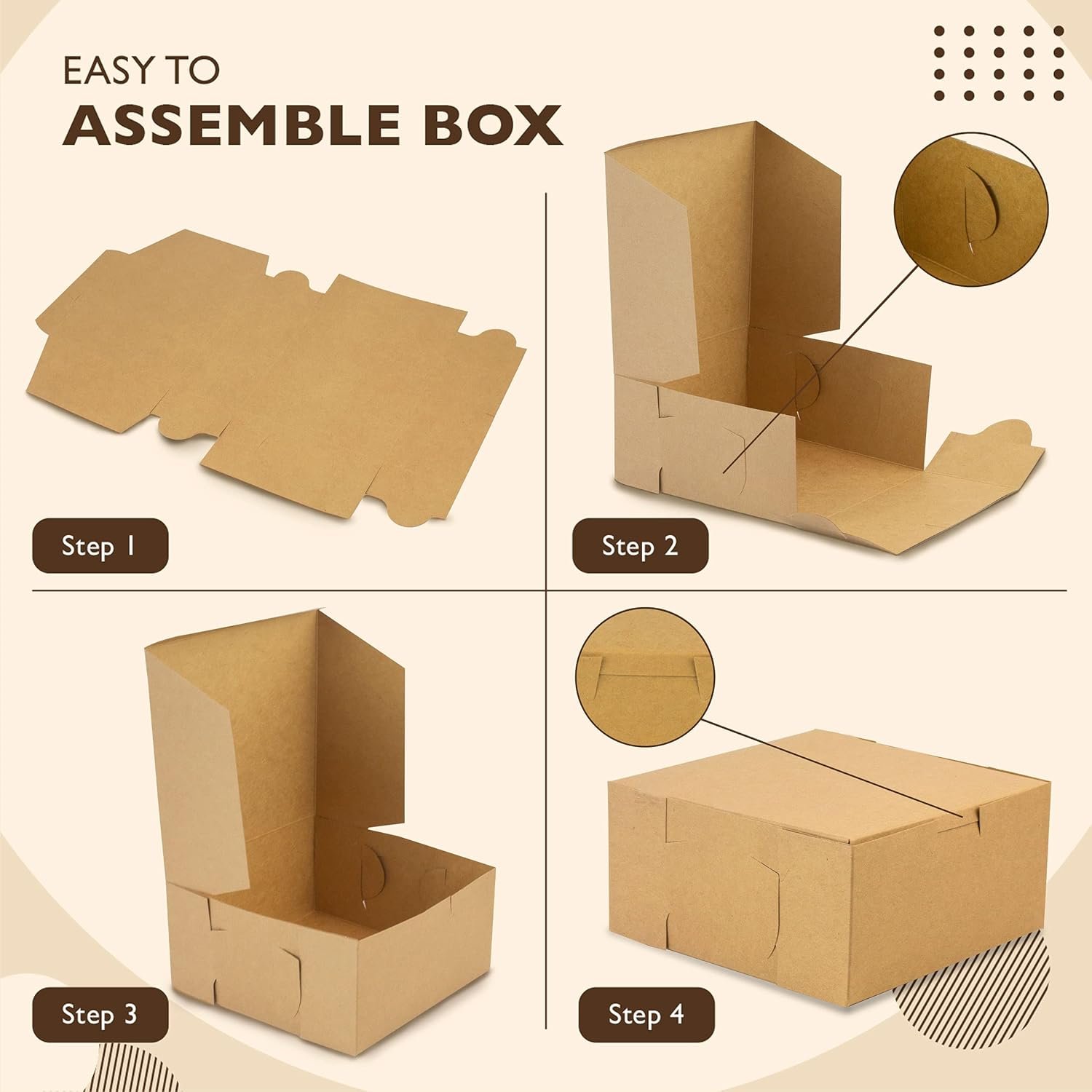 Saját Márkás 25 Db-os Barna Kraft Sütemény Dobozok 20 x 20 x 8 cm Egyedi Logóval Pite Keksz Desszert Muffin Csokoládé Fánk Makaron Dobozok Gyártótól