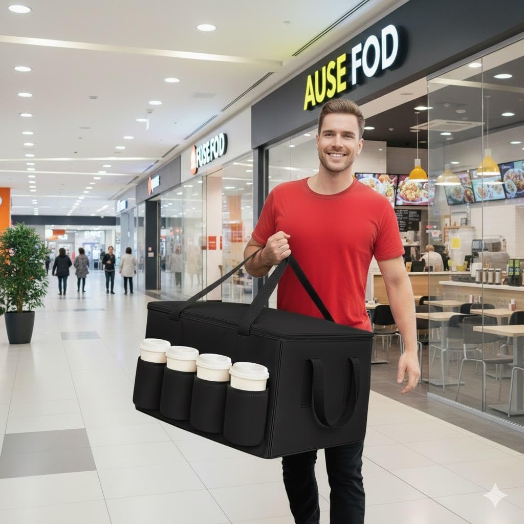 Saját Márkás XXL Hőszigetelt Catering Táska DoorDash Uber Eats 22x14x13 Egyedi Logóval Pohártartóval Pizza Ital Élelmiszer Szállításhoz Gyártótól