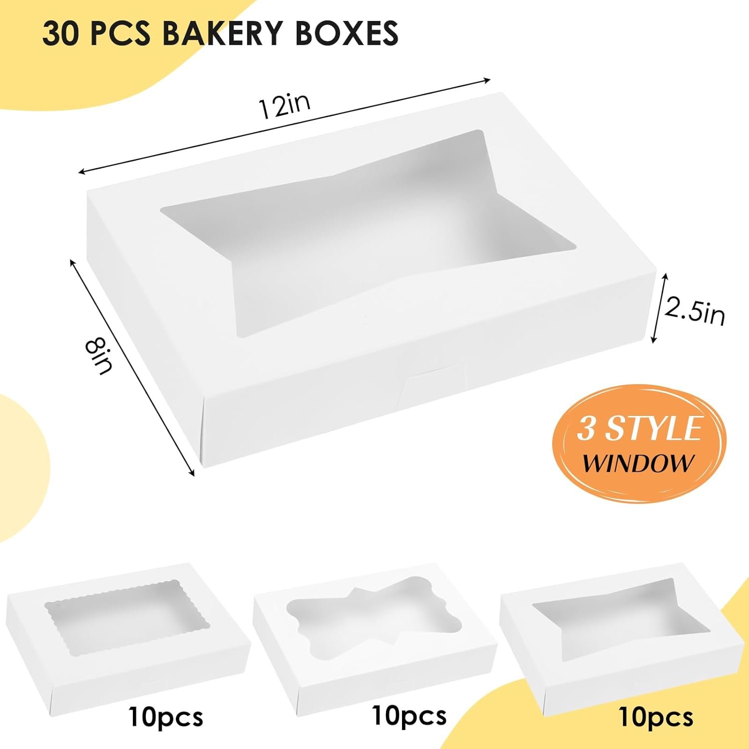 Saját Márkás 30 db 30x20x6 cm Automatikusan Kinyíló Süteménydoboz Egyedi Logóval 3 Féle Ablakkal Csokoládé Mázas Eper Fánk Péksütemények Csomagolásához Gyártótól