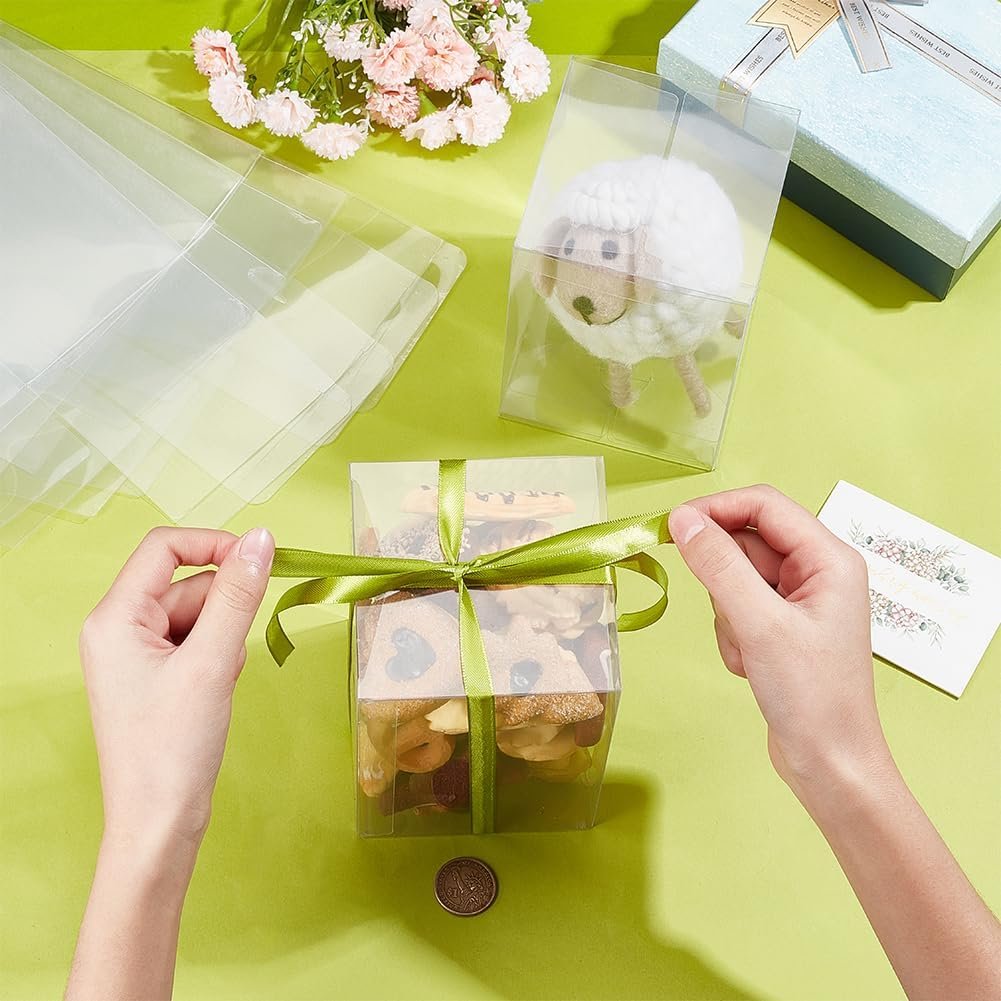 Saját Márkás 10 db 10x10x15 cm Átlátszó Müanyag Ajándék Doboz Egyedi Logóval Cukorkához Csokoládéhoz Desszertekhez Babaváró Parti Valentin Ünnepi Csomagoláshoz Gyártótól