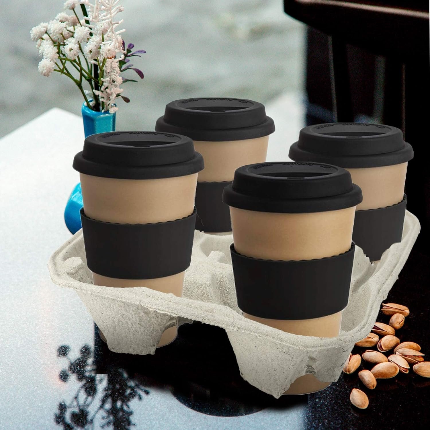 Saját Márkás Farost 4 Csészes Pohárhordó Egyedi Logóval 8-32 oz Szállításra Gyár 25 Db