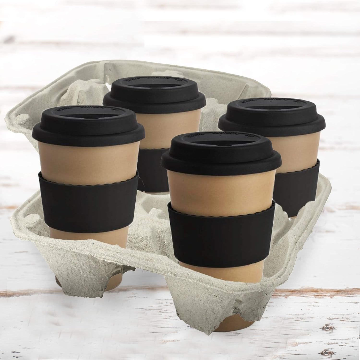 Saját Márkás Farost 4 Csészes Pohárhordó Egyedi Logóval 8-32 oz Szállításra Gyár 25 Db