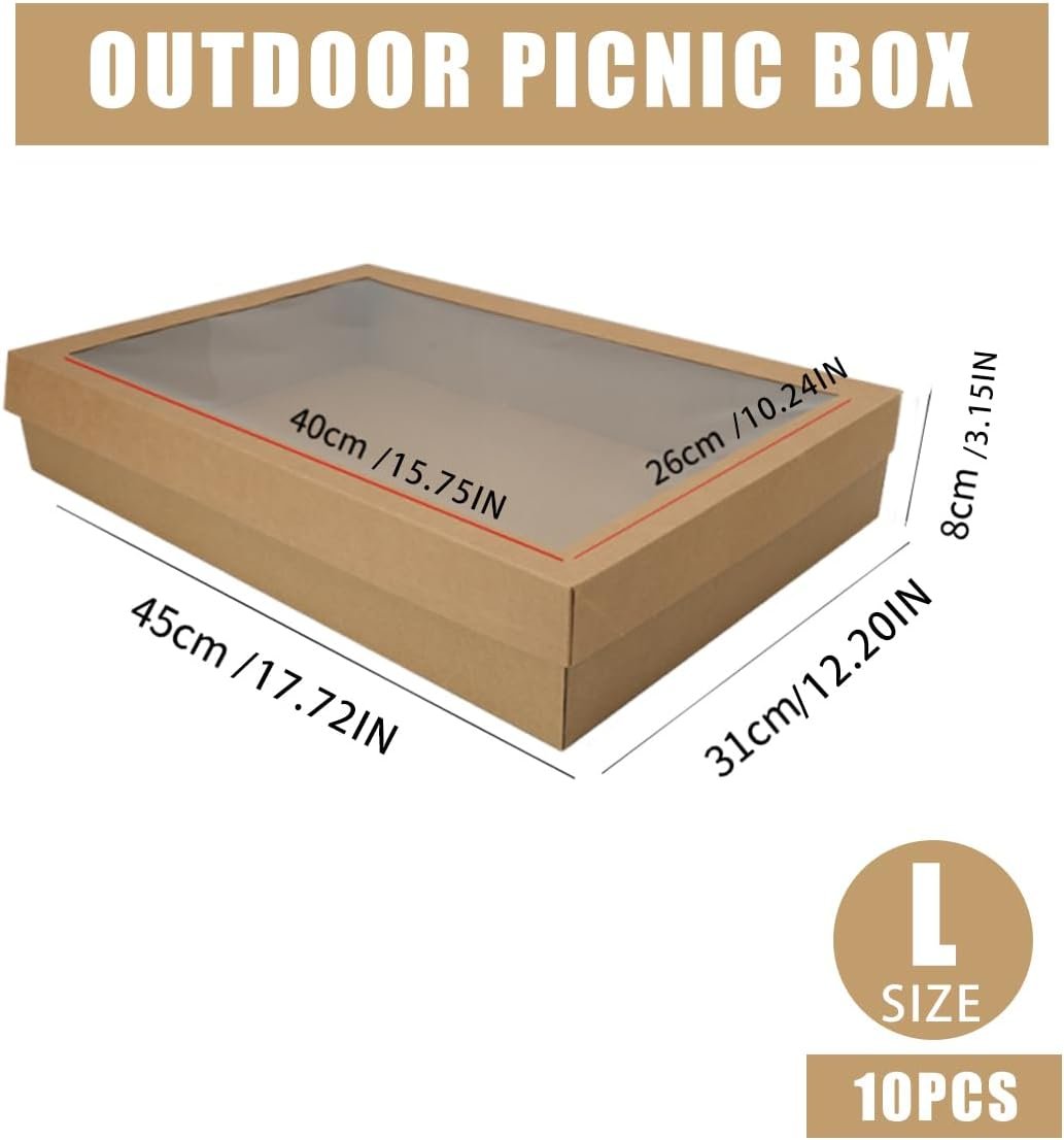 Saját márkás ablakos süteménydobozok 10 csomag 45x31x8 cm egyedi logóval nagy karton keksz tortamuffin dobozok pitek sütemények péksütemények elvitelre gyártótól