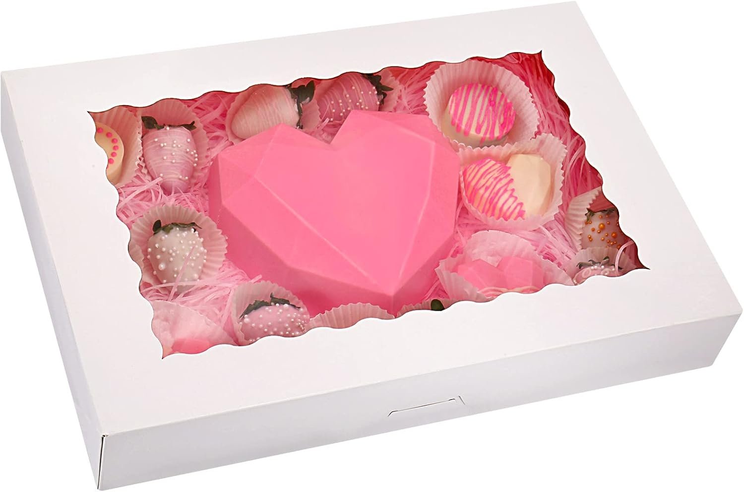 Saját Márkás 20 db-os 16" x 11" x 2.5" ablakos péksütemény dobozok 12 fánkhoz Gyártó automata pop-up kekszdobozok egyedi logóval fehér süteményeknek