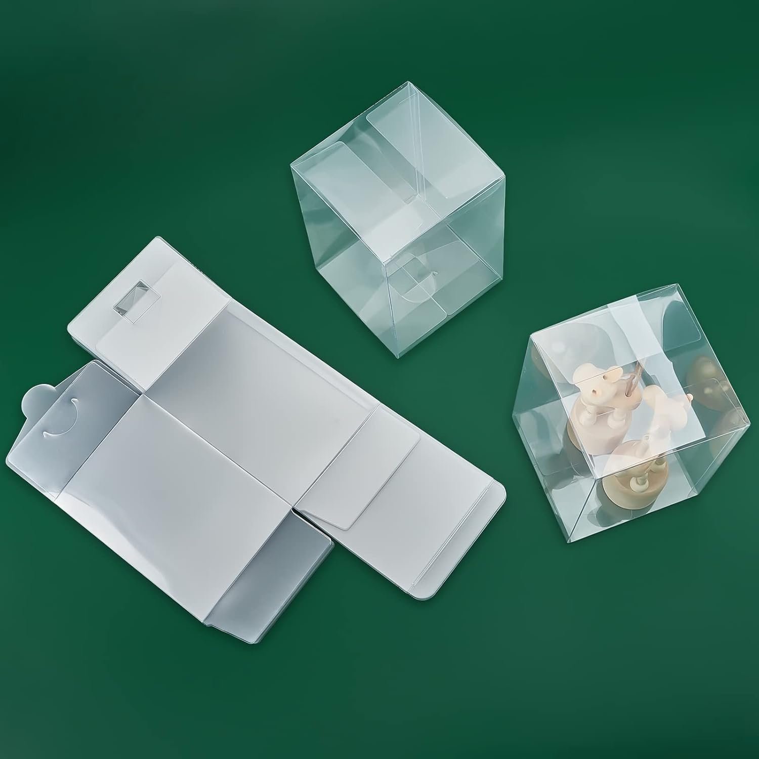 Egyedi Logó 15 db átlátszó téglalap alakú PVC favor ajándékdoboz 9,9x9,9x14 cm Saját Márkás esküvői parti cukorka cupcake anyák napja fesztivál csomagolás Gyártó