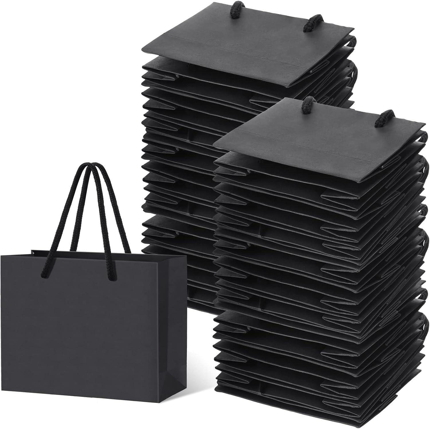Saját Márkás 100 db Fekete Erősített Mini Fogantyús Papírajándékzsák 10 x 12 x 6 cm Egyedi Logóval Kisvállalkozásoknak Party Esküvői Valentin Gyártótól