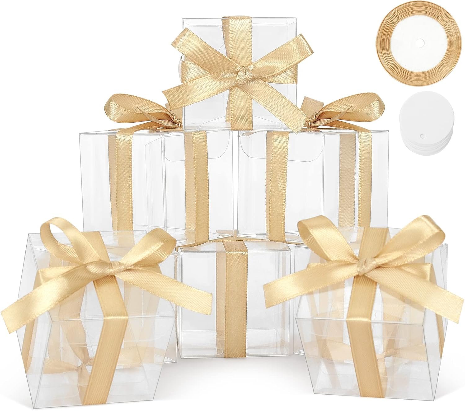 Saját Márkás 35 db Átlátszó PET Ajándékdoboz Egyedi Logóval 10x10x10 cm Fedéllel Műanyag Muffin Doboz Esküvői Baby Shower Favorokhoz Gyártótól