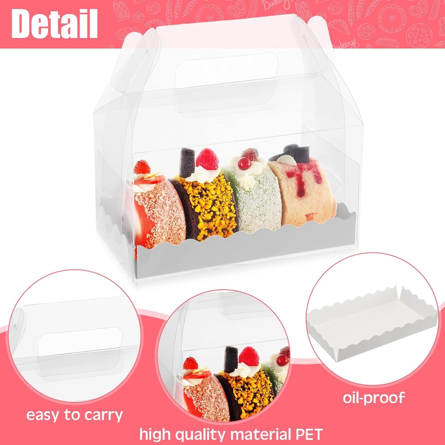 Saját Márkás Átlátszó Tetős Dobozok 25 Db Sütemény Ajándék Finomságdobozok Karton Fogantyúval Keksz Piskóta Cupcake Desszert Esküvő Partira Egyedi Logóval 6.3 x 3.6 x 3.6'' Beszállítótól