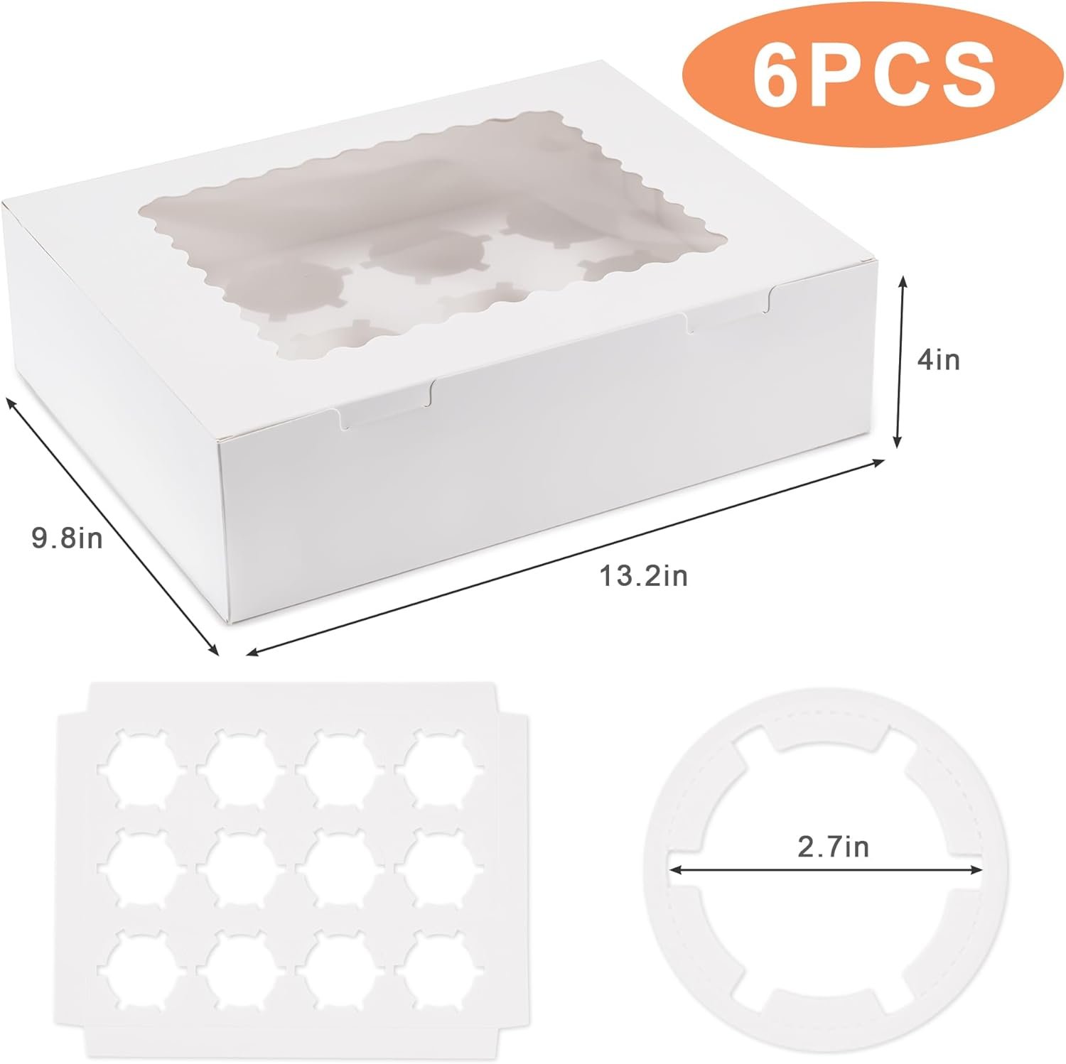Saját Márkás 6 db Ablakos Cupcake Doboz 12 Cupcakes Befogadására Ételbiztos Tartó Egyedi Logóval Könnyű Szállításra Gyártótól Saját Márkás 6 db Ablakos Cupcake Doboz 12 Cupcakes Befogadására Ételbiztos Tartó Egyedi Logóval Könnyű Szállításra Gyártótól
