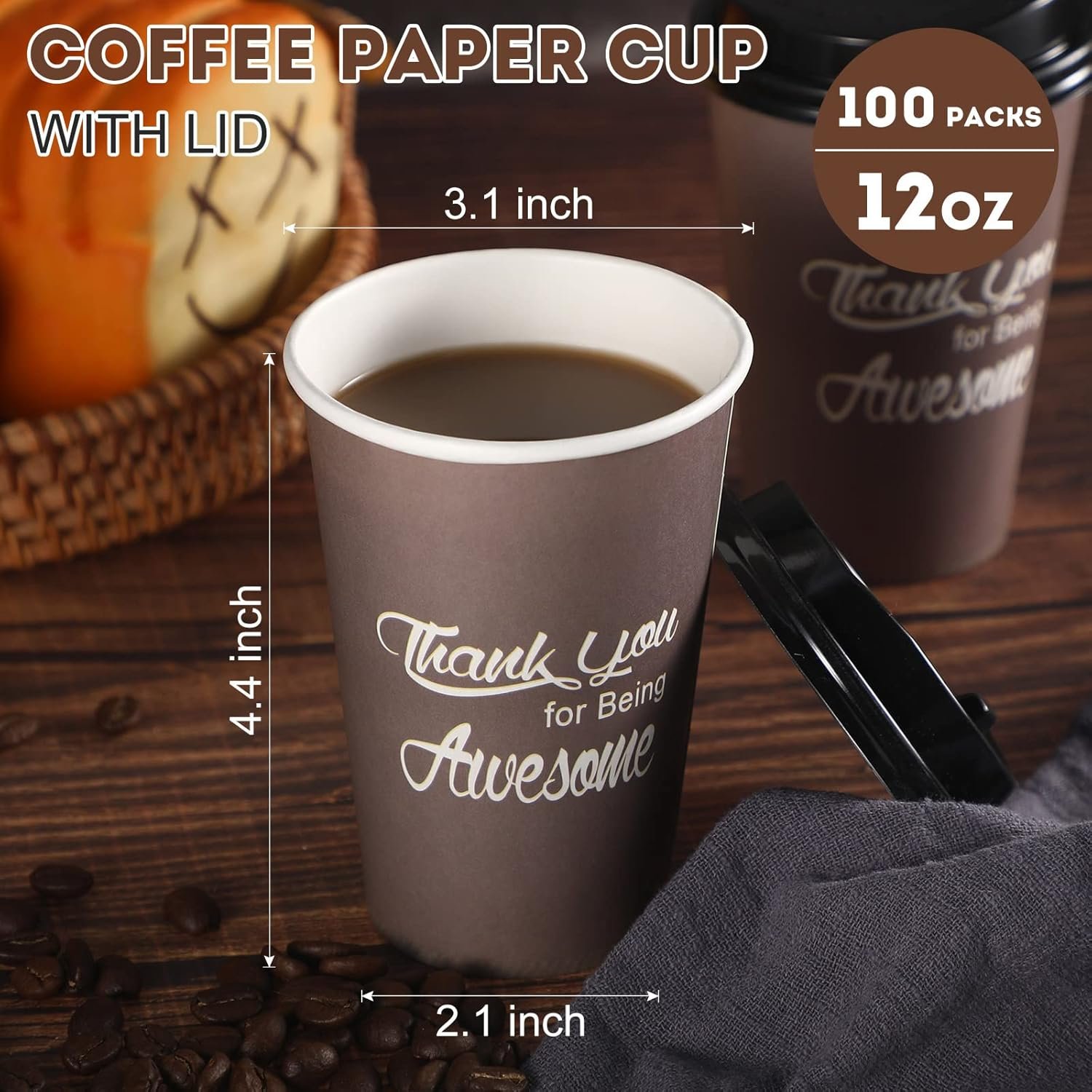 Saját Márkás 100 Db-os Eldobható 12 Oz Köszönjük Hogy Fantasztikus Vagy Papírkávéspoharak Fedéllel Egyedi Logóval Inspiráló Italos Poharak Otthon Irodába Kávézókba Diploma Partira Gyártótól