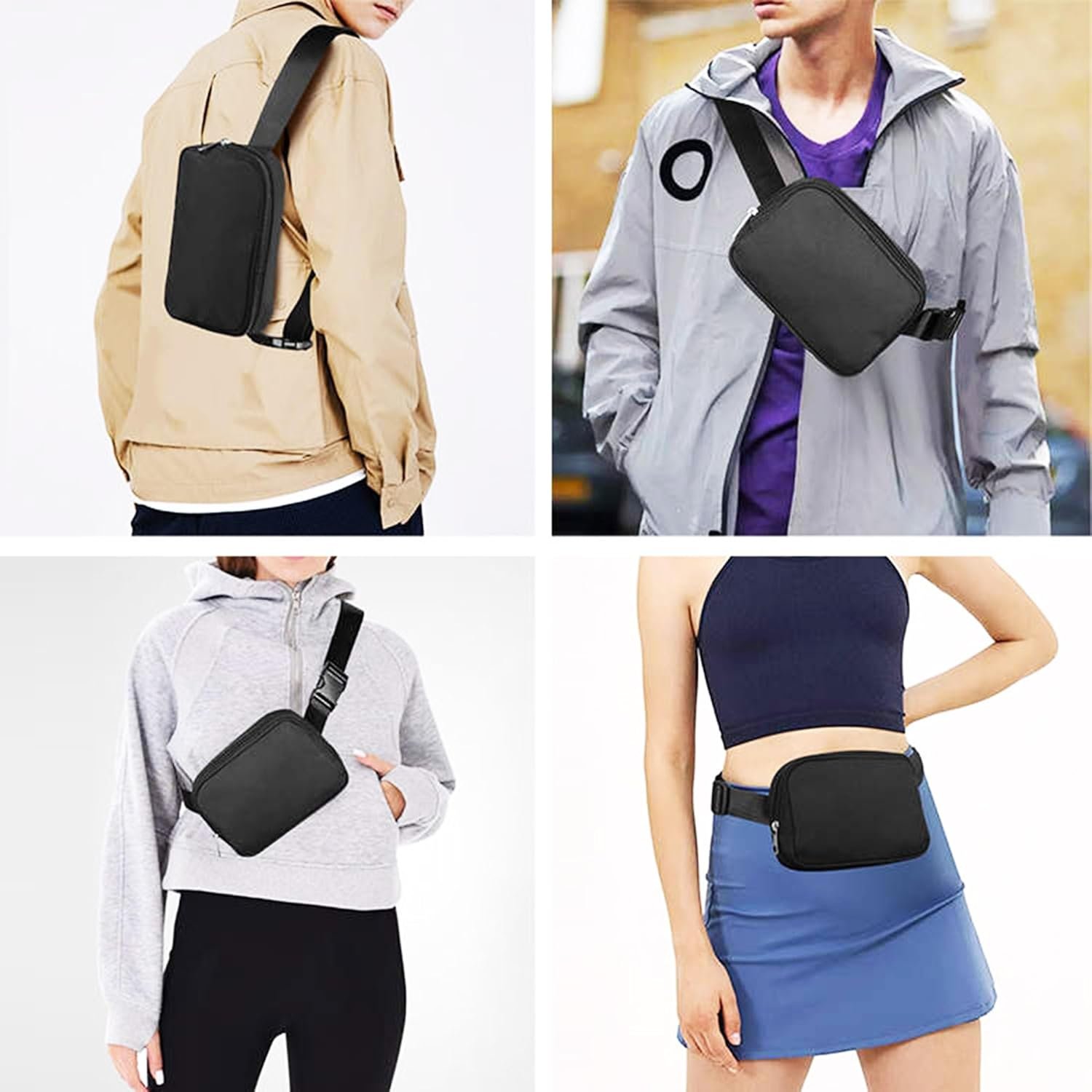 Saját Márkás unisex nylon övtáska derékzsák személyre szabott névvel szöveggel egyedi logóval fotóval edzéshez futáshoz utazáshoz túrázáshoz fekete gyártó