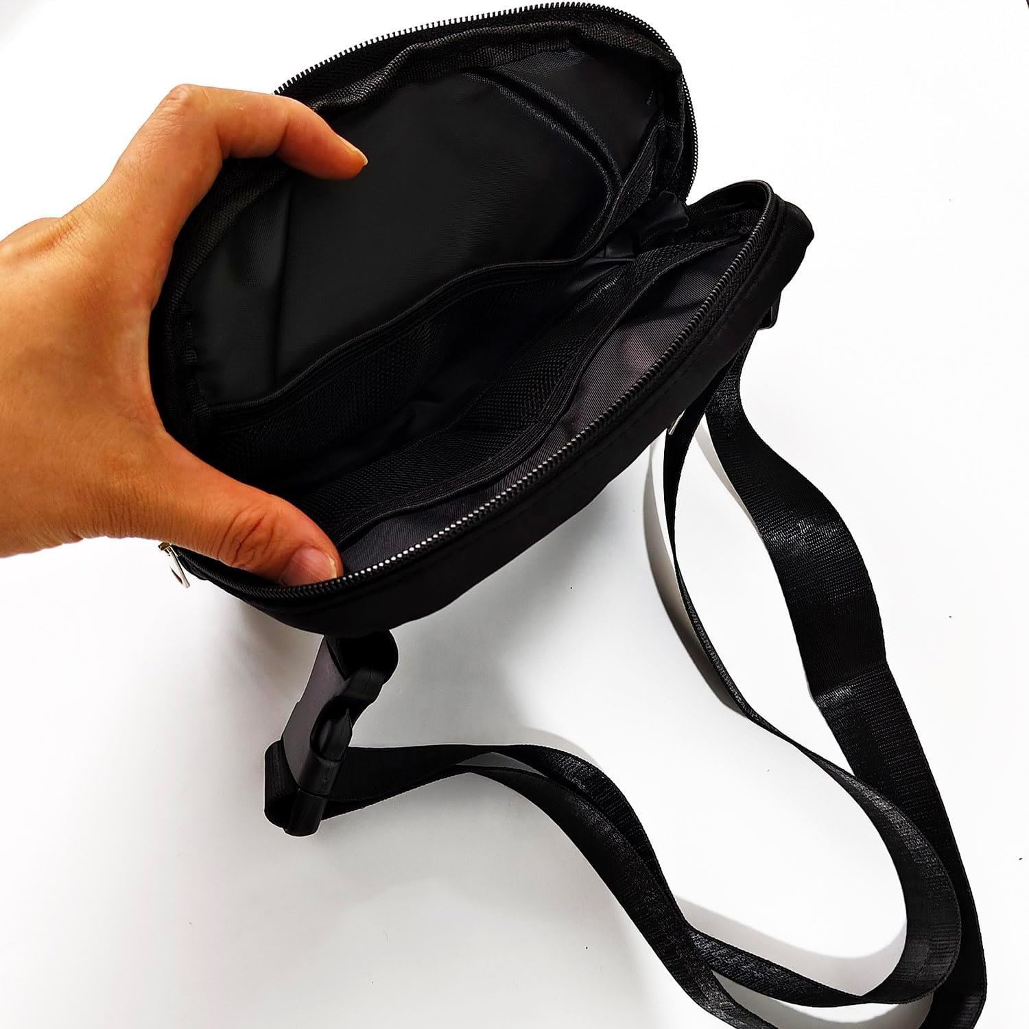 Saját Márkás unisex nylon övtáska derékzsák személyre szabott névvel szöveggel egyedi logóval fotóval edzéshez futáshoz utazáshoz túrázáshoz fekete gyártó