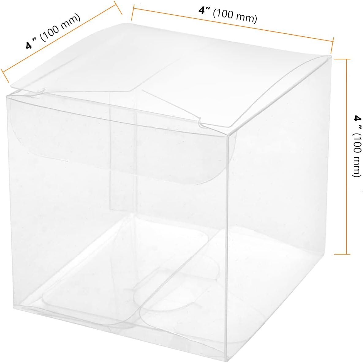 Saját Márkás 50 db 10 x 10 x 10 cm Átlátszó Műanyag Ajándékdobozok Egyedi Logóval Esküvőre Partira Babaváróra Hálaadásra Karácsonyra Gyártótól
