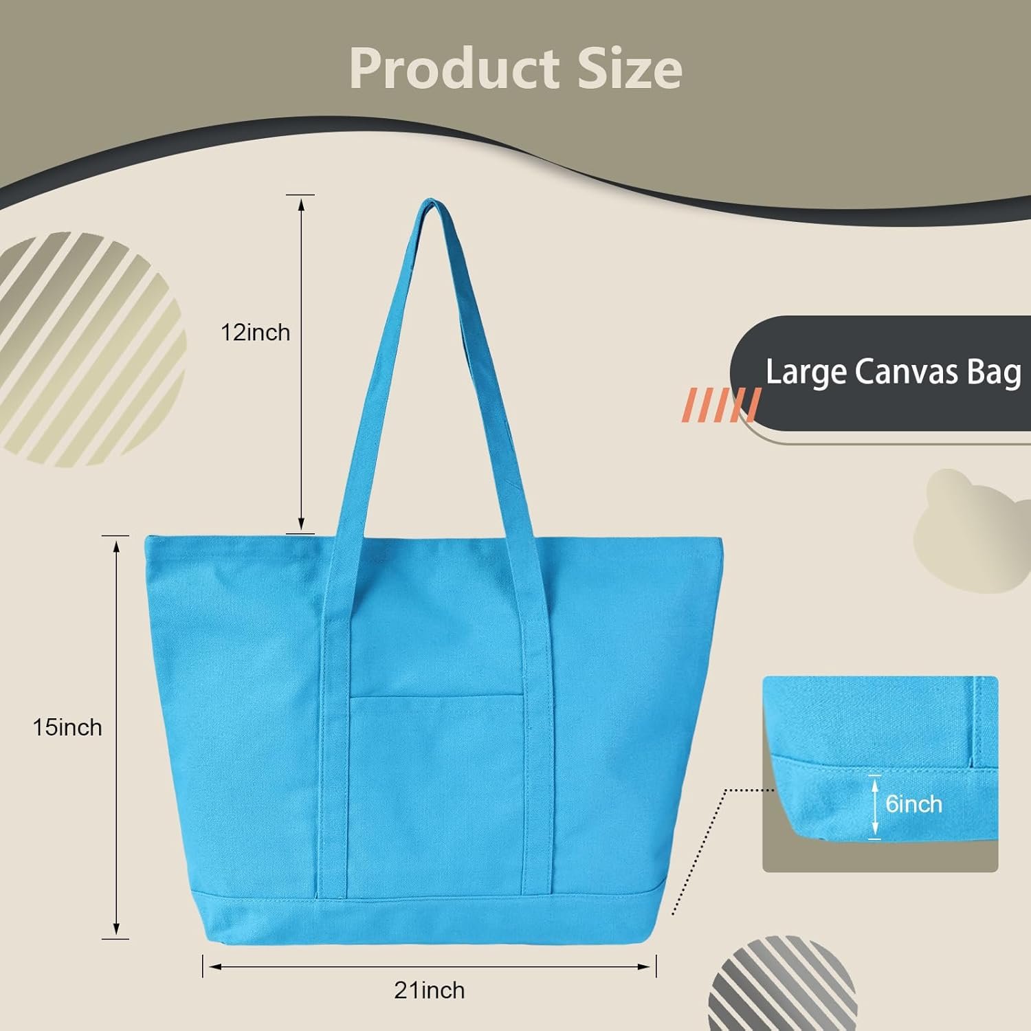 Saját Márkás Vászon Bevásárlótáska Külső Zsebbel Nagy Patchwork Unisex Egyedi Logóval Vásárláshoz Utazáshoz Kempinghez Strandra Gyártó
