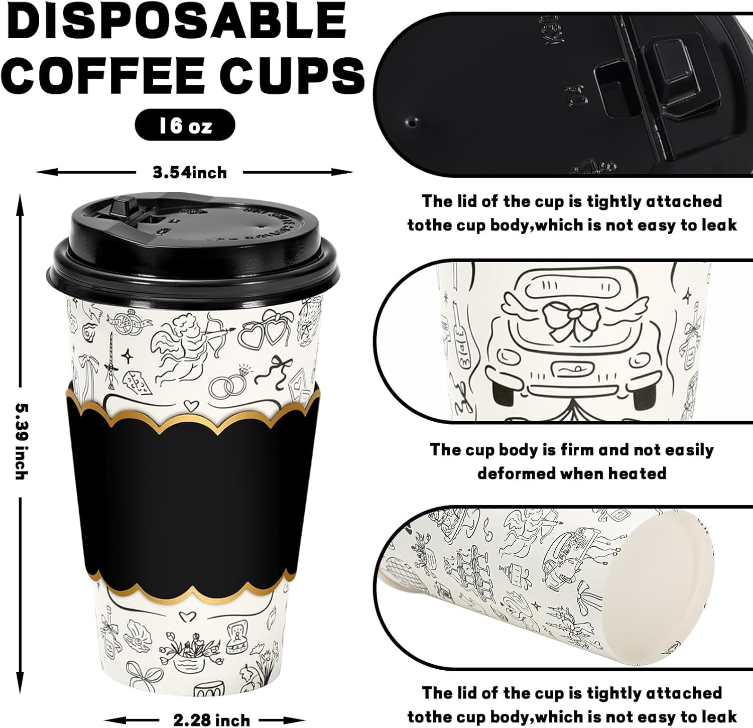 Egyedi Logó Fekete Esküvői Papírkávéspoharak Saját Márkás 50 Szett 16 Oz Fedéllel Hüvellyel Menyasszony Vőlegény Torta Leánybúcsú Eldobható Cappuccino Csokoládé Kakaó Beszállító Egyedi Logó Fekete Esküvői Papírkávéspoharak Saját Márkás 50 Szett 16 Oz Fedéllel Hüvellyel Menyasszony Vőlegény Torta Leánybúcsú Eldobható Cappuccino Csokoládé Kakaó Beszállító