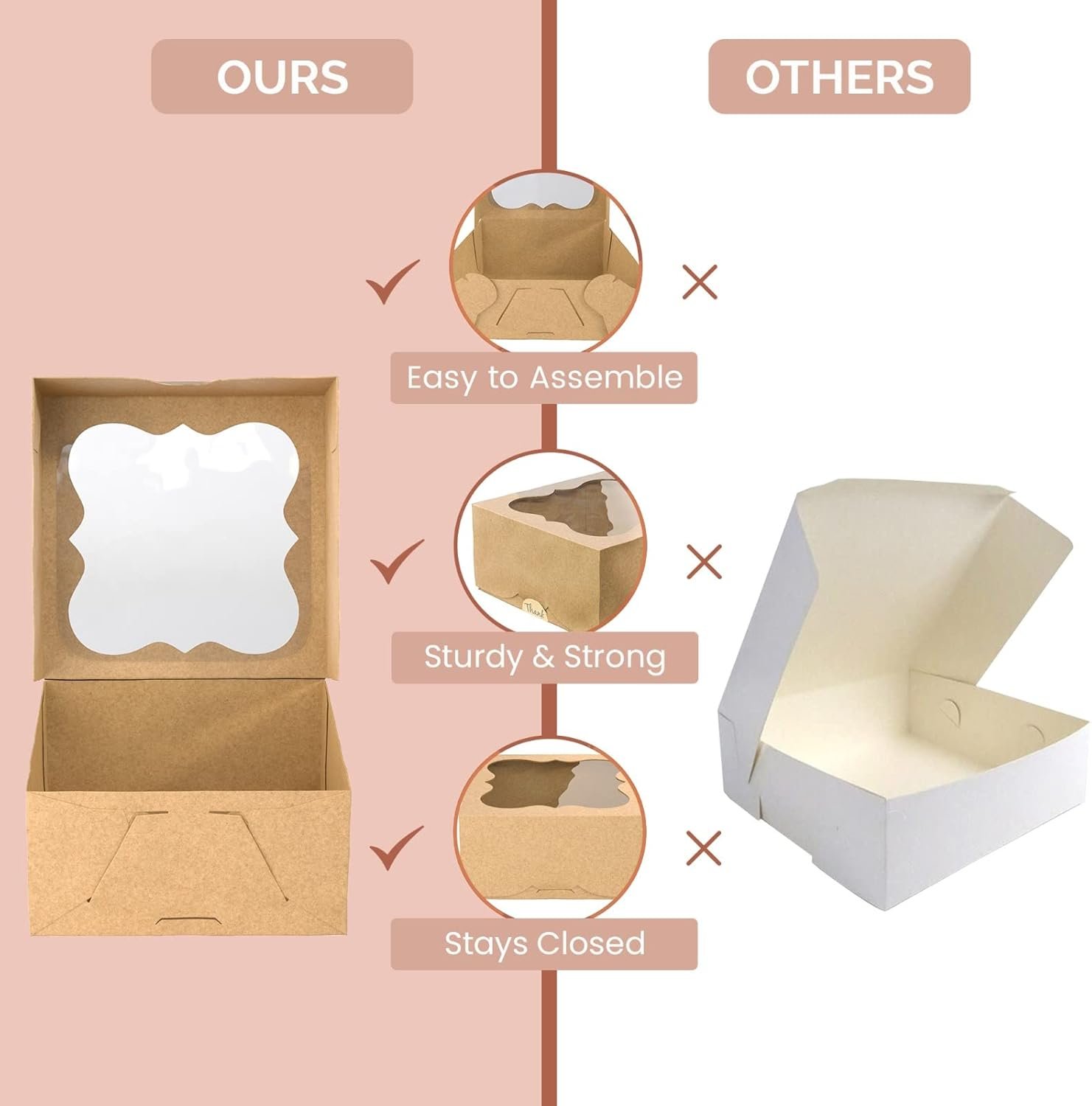 Saját Márkás 20 db 6x6x3 hüvelykes ablakos süti dobozok egyedi logóval – extra vastag kis pékkonténer ajándékozáshoz süteményekhez desszertekhez eperhez cupcake-ekhez cukorkához charcuterie-hez pékárukhoz piskótához gyártótól Saját Márkás 20 db 6x6x3 hüvelykes ablakos süti dobozok egyedi logóval – extra vastag kis pékkonténer ajándékozáshoz süteményekhez desszertekhez eperhez cupcake-ekhez cukorkához charcuterie-hez pékárukhoz piskótához gyártótól