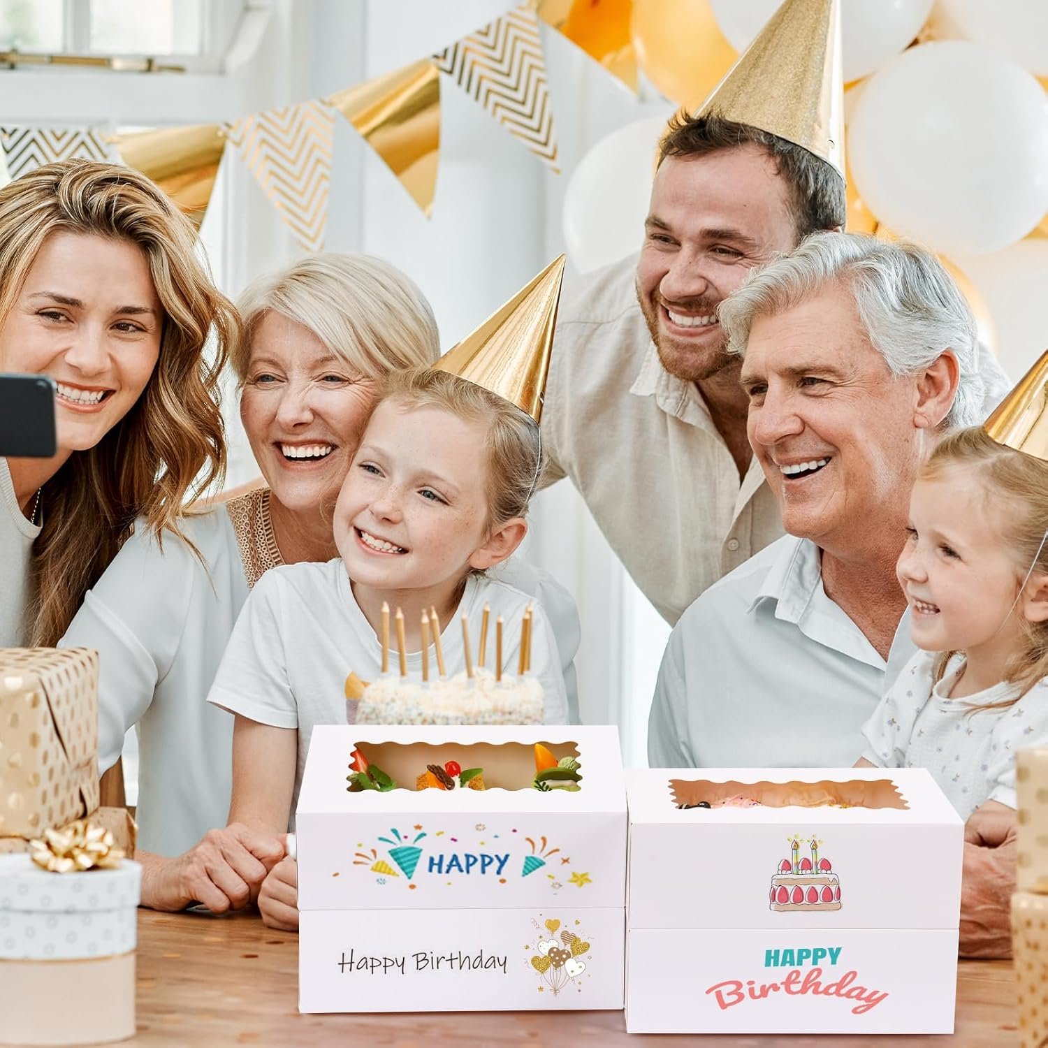 Saját Márkás Ablakos Fehér Süteménydoboz Egyedi Logóval 28 db 23x15x8 cm Desszert Tartó Sütemények Csokoládé Eper Húsvéti Édesség Muffin Donut Beszállító