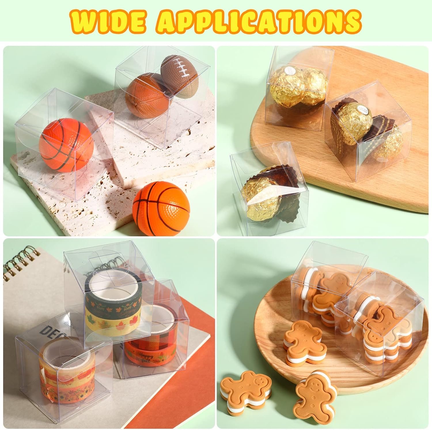 Saját Márkás 200 db 2 x 2 x 2 hüvelykes átlátszó műanyag kocka favor dobozok egyedi logóval kis cukorka ajándék csomagolók macaron születésnap esküvő baby shower gyártótól Saját Márkás 200 db 2 x 2 x 2 hüvelykes átlátszó műanyag kocka favor dobozok egyedi logóval kis cukorka ajándék csomagolók macaron születésnap esküvő baby shower gyártótól