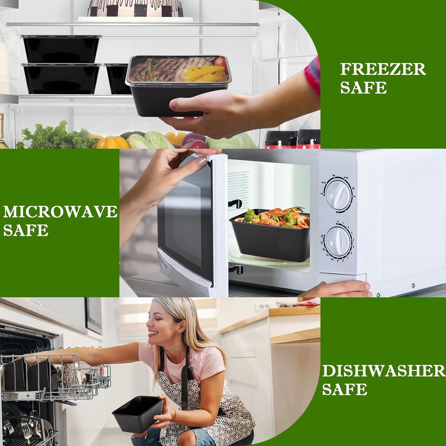 Saját Márkás Étel Előkészítő Dobozok 50Db Egyedi Logóval 34oz/1000ml BPA Mentes Rakható Tárolók Mikró Mélyhűtő Biztonságos Gyártótól