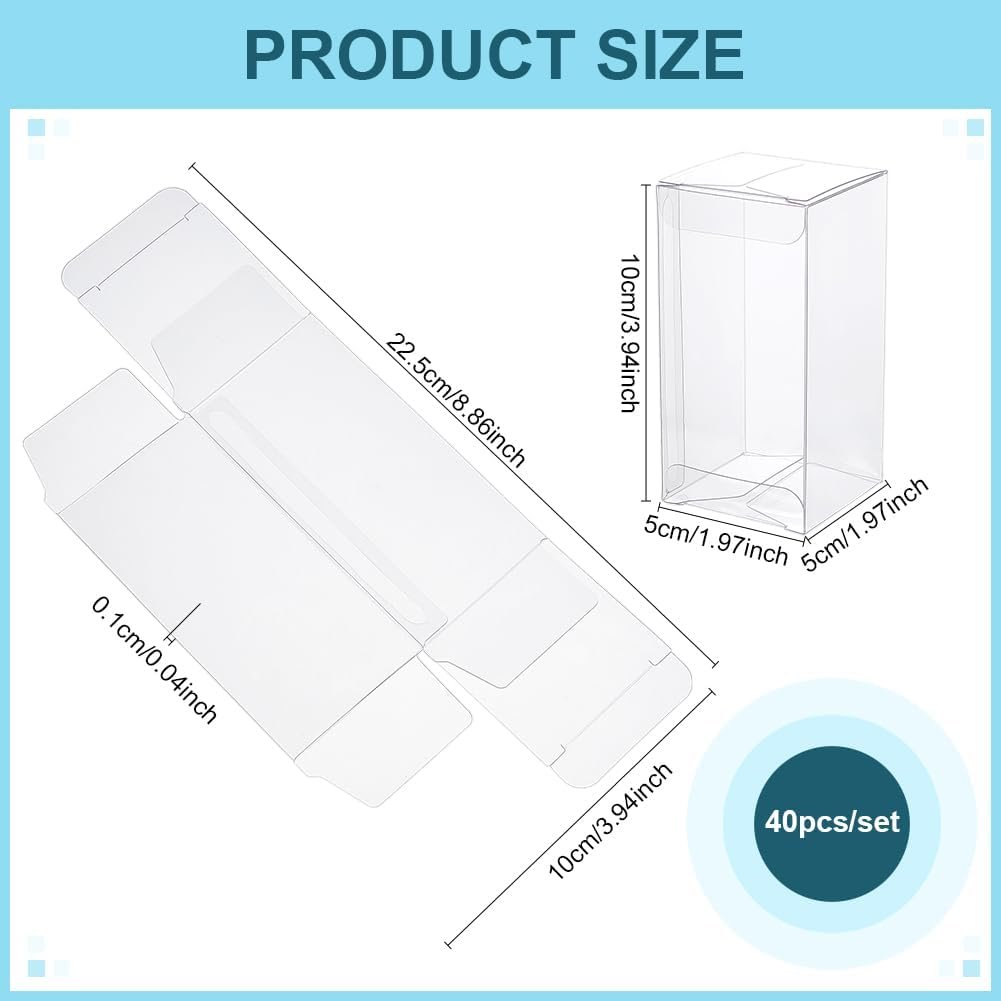 Saját Márkás 40 db Átlátszó Esküvői Ajándékdoboz 10x5x5 cm Téglalap Alakú PVC Transzparens Cukorkához Csokoládéhoz Egyedi Logóval Gyártótól