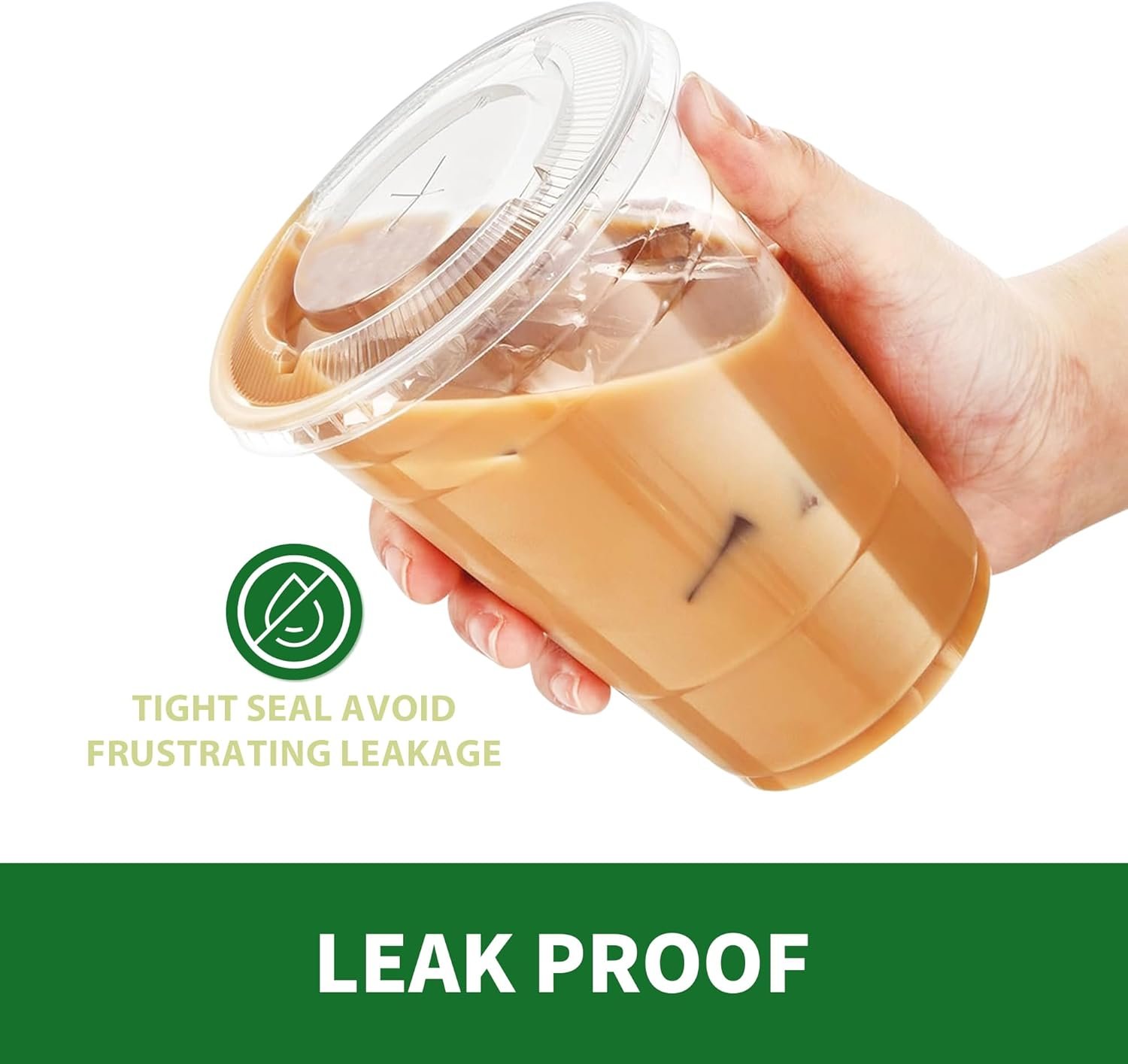 Egyedi logós lapos fedeles átlátszó PET poharak 16oz 50 szett (100 db) saját márkás kristály party poharak jeges kávéhoz smoothie-hoz milkshake-hez gyümölcsléhez desszerthez elvitelre és hideg italokhoz megbízható gyártótól