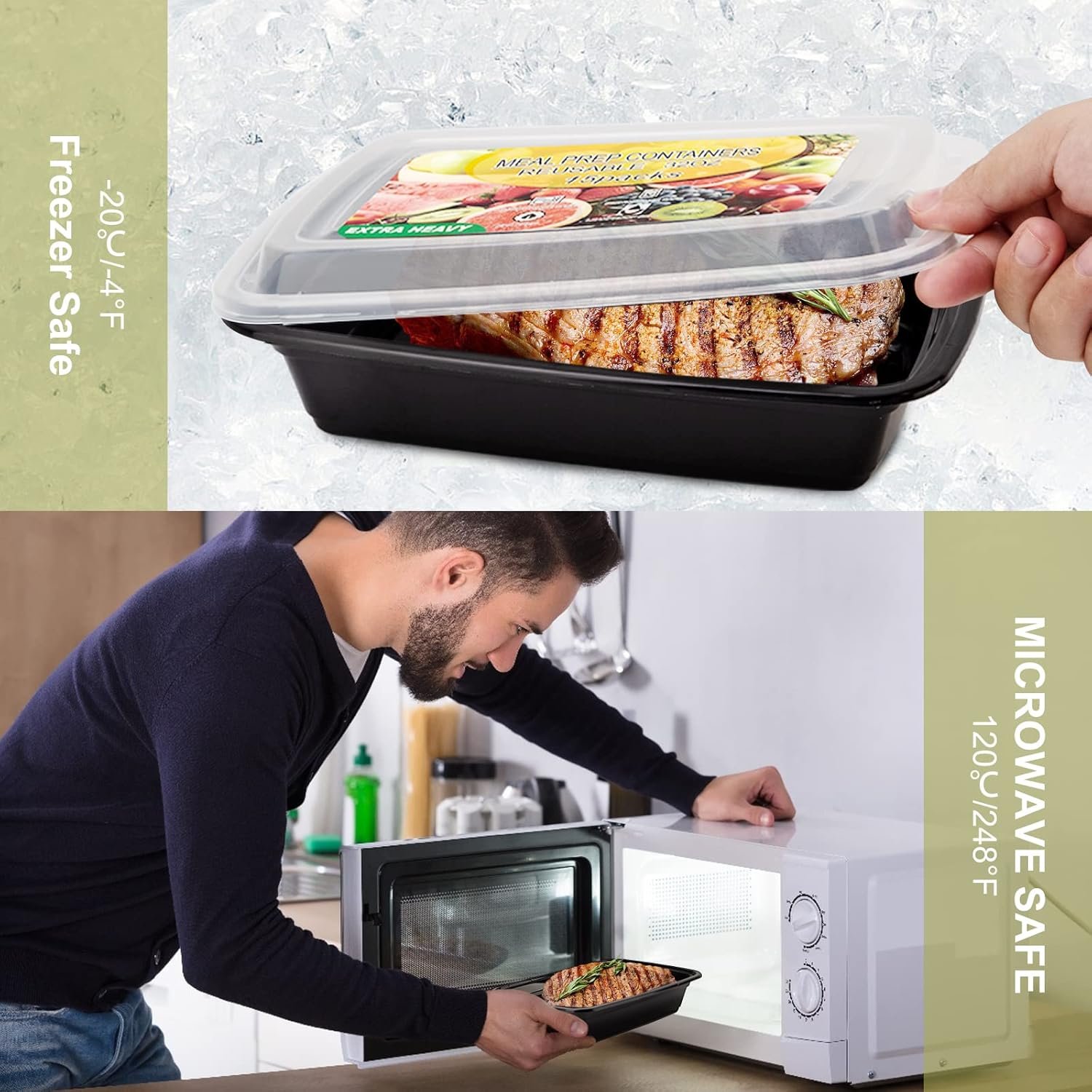 Saját Márkás 15 db 32oz Étel Előkészítő Tárolók Egyedi Logóval, Műanyag Újrafelhasználható Szivárgásmentes Fedeles Étel Konténerek, BPA-Mentes Mikrohullámú/Mosogatógép/Fagyasztó Biztonságos Gyárból Saját Márkás 15 db 32oz Étel Előkészítő Tárolók Egyedi Logóval, Műanyag Újrafelhasználható Szivárgásmentes Fedeles Étel Konténerek, BPA-Mentes Mikrohullámú/Mosogatógép/Fagyasztó Biztonságos Gyárból