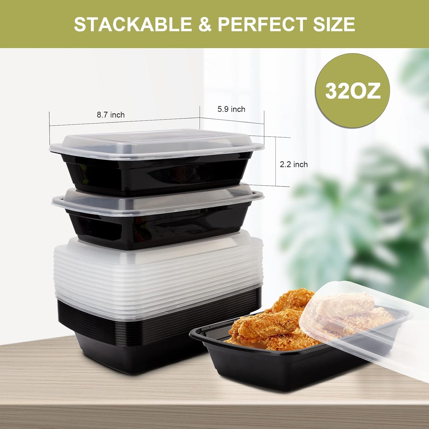 Saját Márkás 15 db 32oz Étel Előkészítő Tárolók Egyedi Logóval, Műanyag Újrafelhasználható Szivárgásmentes Fedeles Étel Konténerek, BPA-Mentes Mikrohullámú/Mosogatógép/Fagyasztó Biztonságos Gyárból Saját Márkás 15 db 32oz Étel Előkészítő Tárolók Egyedi Logóval, Műanyag Újrafelhasználható Szivárgásmentes Fedeles Étel Konténerek, BPA-Mentes Mikrohullámú/Mosogatógép/Fagyasztó Biztonságos Gyárból