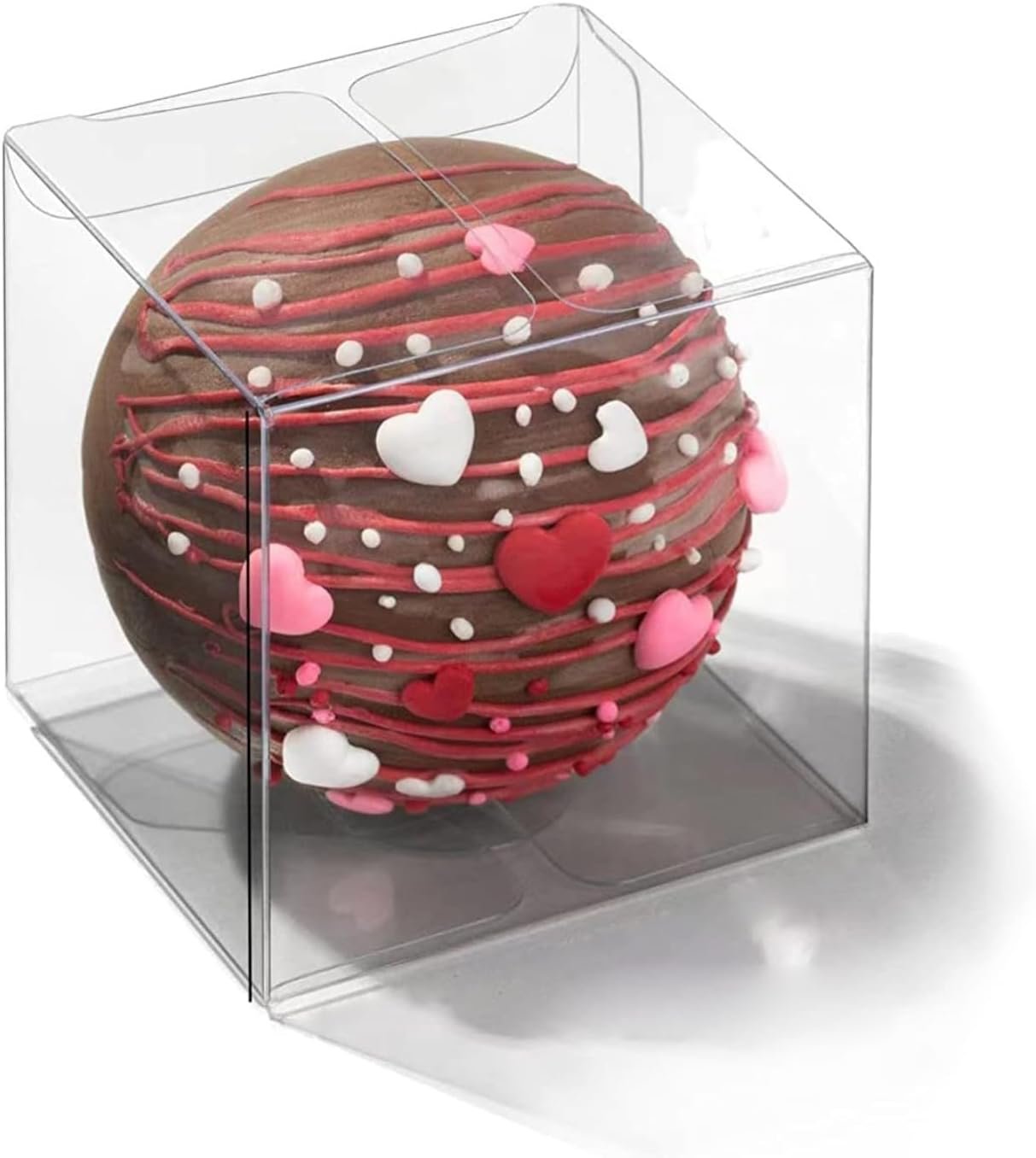 Saját Márkás Átlátszó Forró Csokoládé Bomba Dobozok 50 db Egyedi Logóval (3x3x3 hüvelyk) Kis Ajándékdobozok Cupcake Cukorka Születésnap Esküvő Parti Favorhoz Gyártótól
