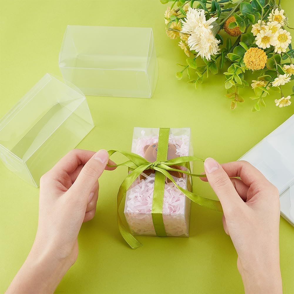 Saját Márkás 72 db 2.3x2.3x4inch Átlátszó Parti Vendégajándék Doboz Egyedi Logóval Fóliával Bevont Esküvői Dekoráció Csokoládé Cukorka Keksz Valentin-nap Csomagoláshoz Gyártótól