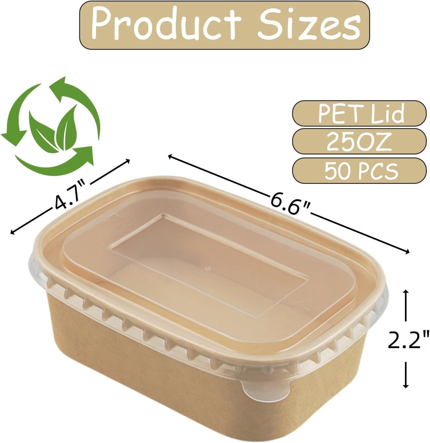 Saját Márkás 50 db 25 OZ Kraft Papír Saláta Tál Fedéllel Egyedi Logóval Zsírálló Téglalap Alakú Leves Tál Ételfelkészítés Nasi Elvitel Mikró Fagyasztó Biztonságos Gyártótól