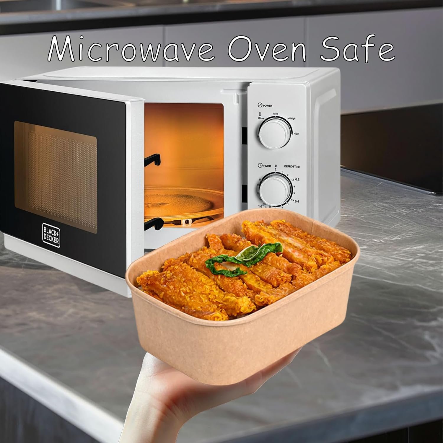 Saját Márkás 50 db 25 OZ Kraft Papír Saláta Tál Fedéllel Egyedi Logóval Zsírálló Téglalap Alakú Leves Tál Ételfelkészítés Nasi Elvitel Mikró Fagyasztó Biztonságos Gyártótól