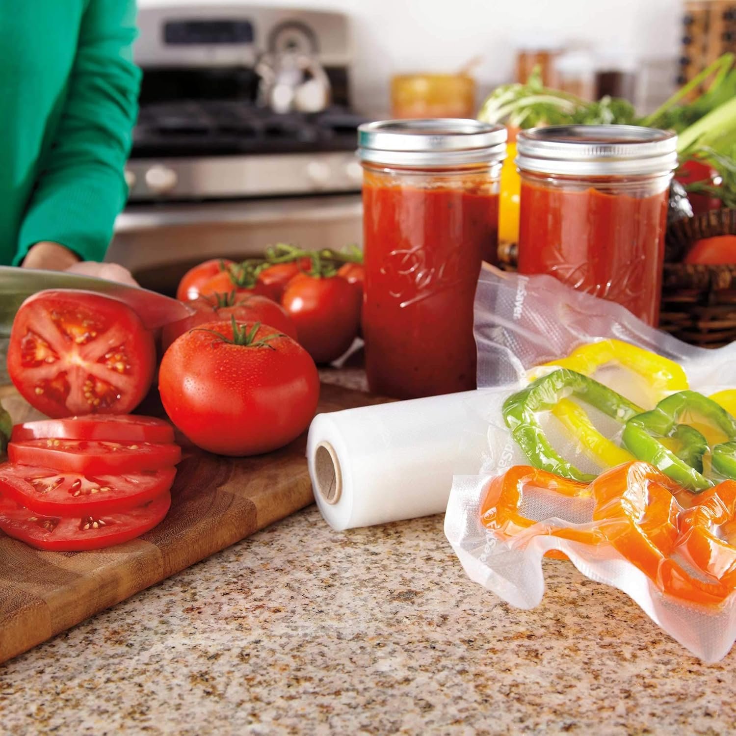 Saját Márkás egyedi hosszúságú vákuumzáró tasak multipack Egyedi Logóval 5 db tekercs légmentes tárolásra és sous vide 8 (2 db) és 11 (3 db) Gyártótól