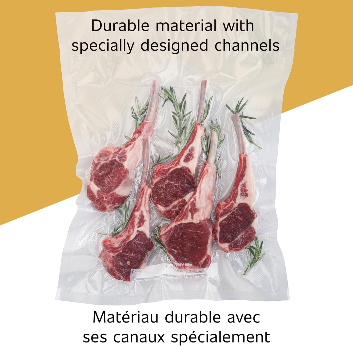 Saját Márkás egyedi hosszúságú vákuumzáró tasak multipack Egyedi Logóval 5 db tekercs légmentes tárolásra és sous vide 8 (2 db) és 11 (3 db) Gyártótól