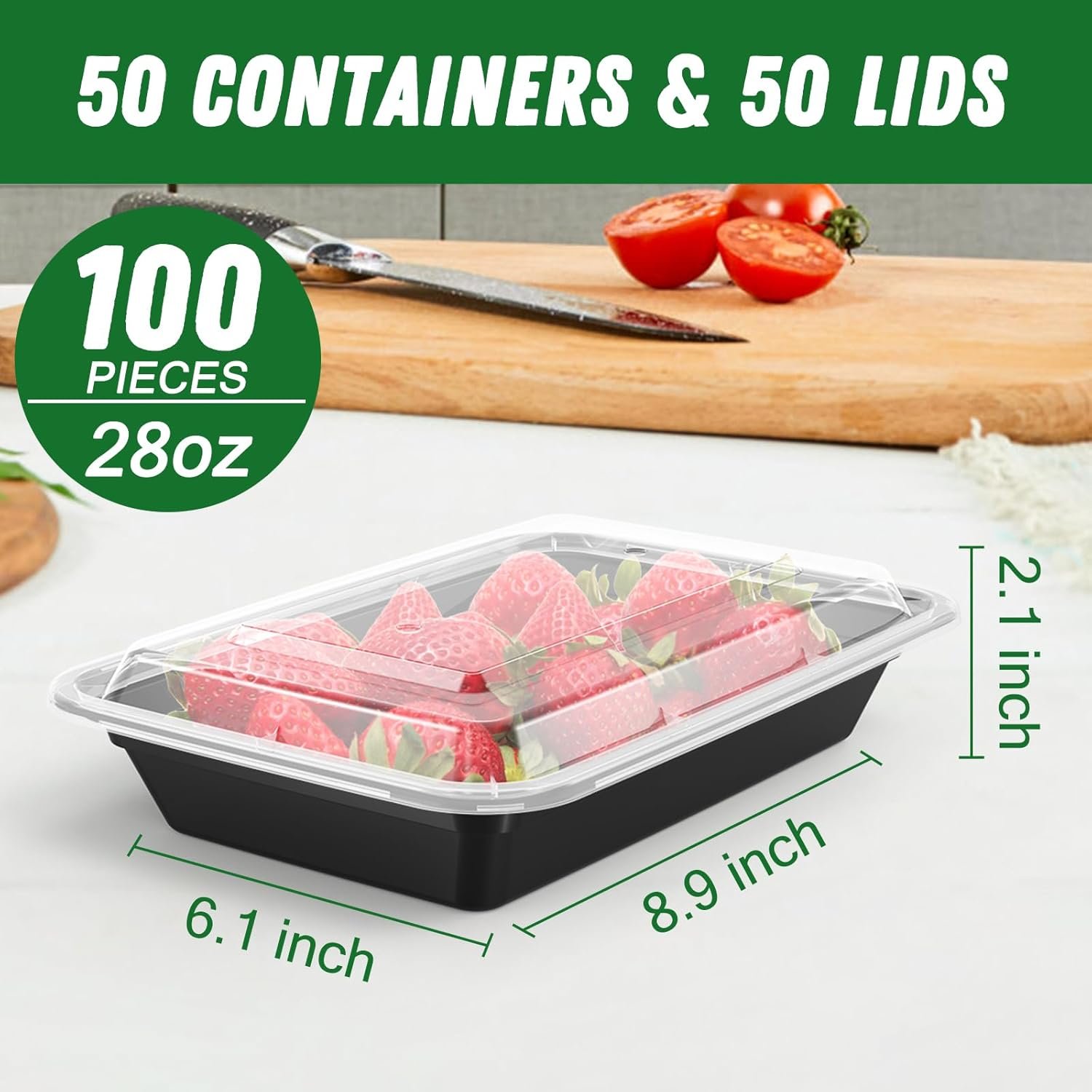 Saját Márkás 50 Csomag (100 Db) 28 oz Strapabíró Szivárgásmentes Ételfelkészítő Konténerek Újrahasználható Fedéllel Élelmiszerbiztonságos Mikrohullámú Fagyasztó Mosogatógép Álló Egyedi Logóval Megbízható Gyártótól