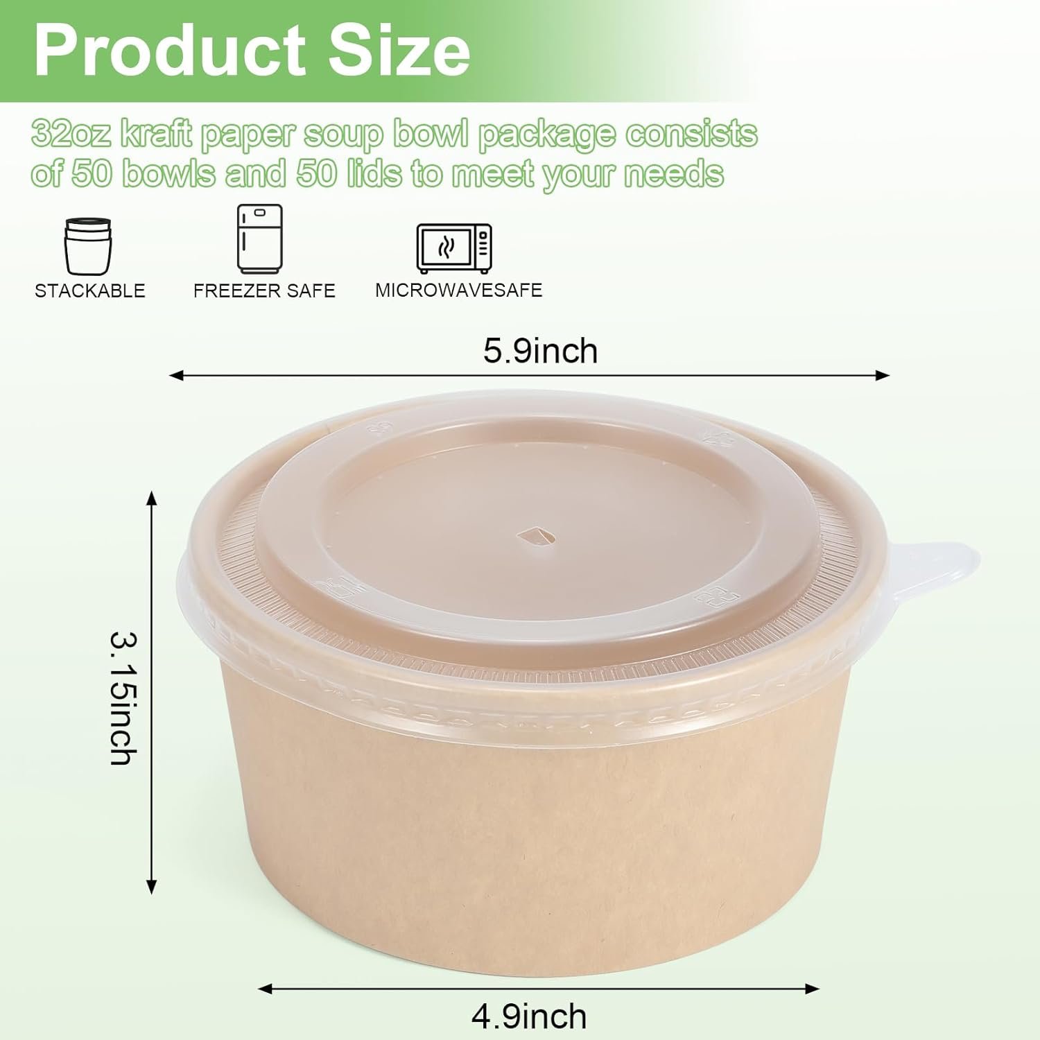 Saját Márkás 50 db 32 oz egyszer használatos meleg/hideg leves saláta étel előkészítő fedeles papír tálak egyedi logóval gyártótól