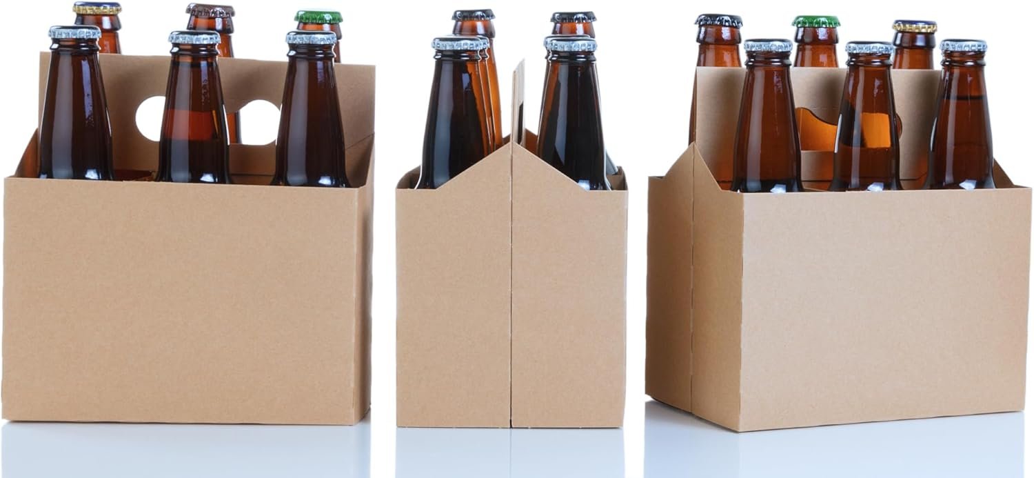Egyedi logóval saját márkás 6 db-os kraft karton palackhordozó 50 db 6×12 oz üveghez megbízható Gyártótól Egyedi logóval saját márkás 6 db-os kraft karton palackhordozó 50 db 6×12 oz üveghez megbízható Gyártótól