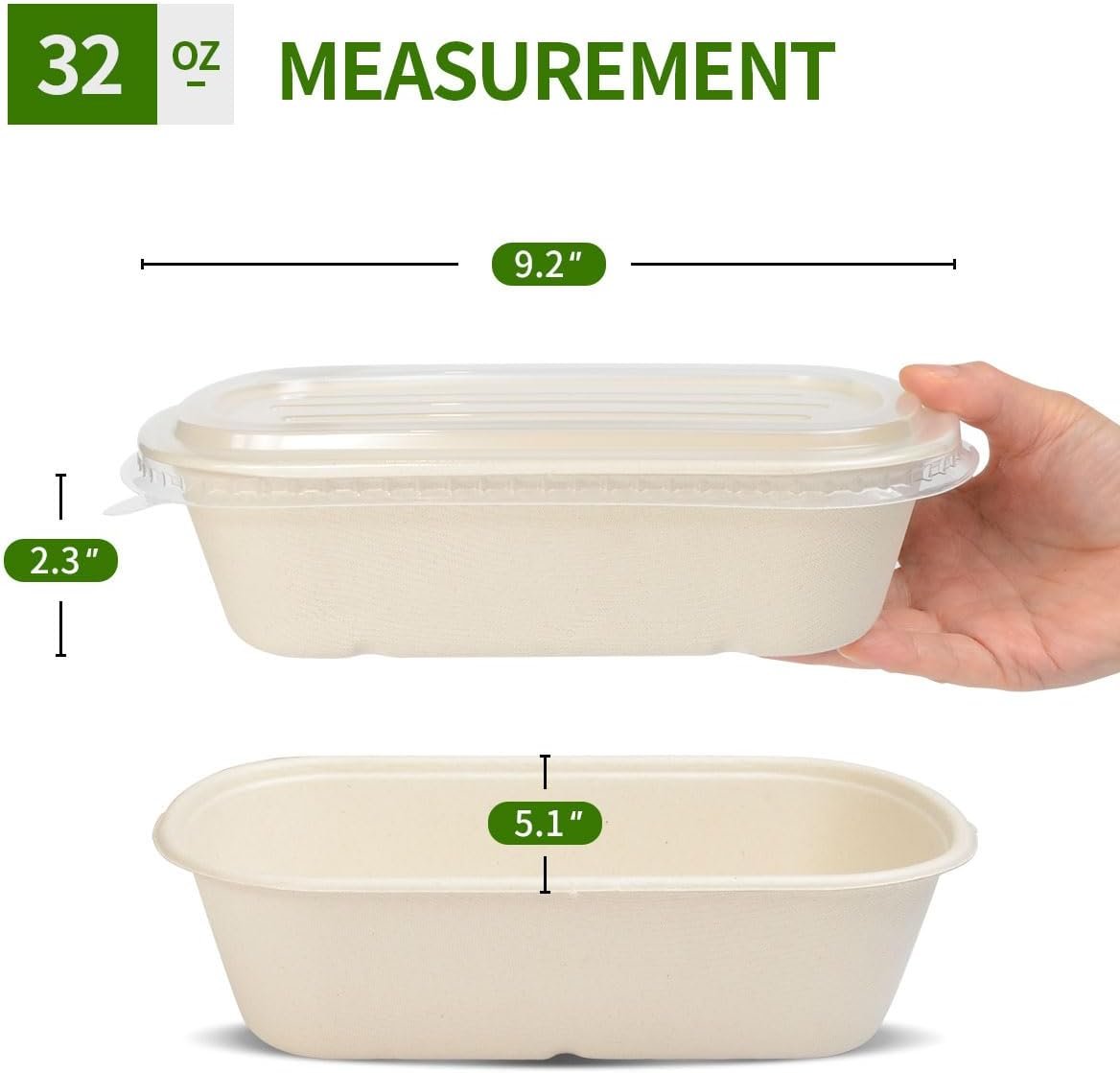Saját Márkás 50 db 32 oz Papír Eldobható Ételtárolók Egyedi Logóval Fedelekkel Gyártótól (50 Tál 50 Fedél)