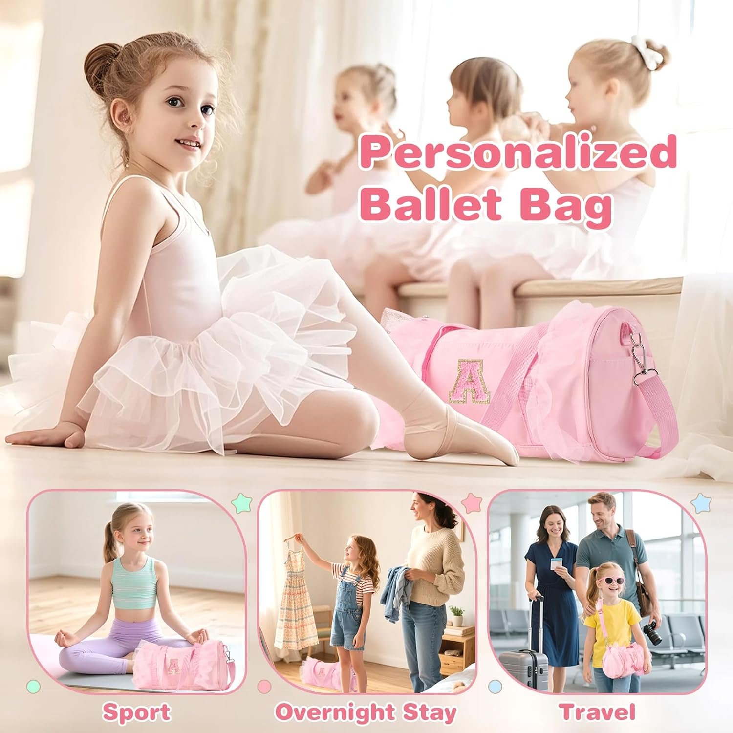 Saját Márkás kis méretű csipkés tánctáska 4-6 éves kislányoknak Egyedi Logóval sport jóga cheer balett tornához állítható pántos monogramos duffel utazótáska Gyártótól (Rózsaszín-A) Saját Márkás kis méretű csipkés tánctáska 4-6 éves kislányoknak Egyedi Logóval sport jóga cheer balett tornához állítható pántos monogramos duffel utazótáska Gyártótól (Rózsaszín-A)