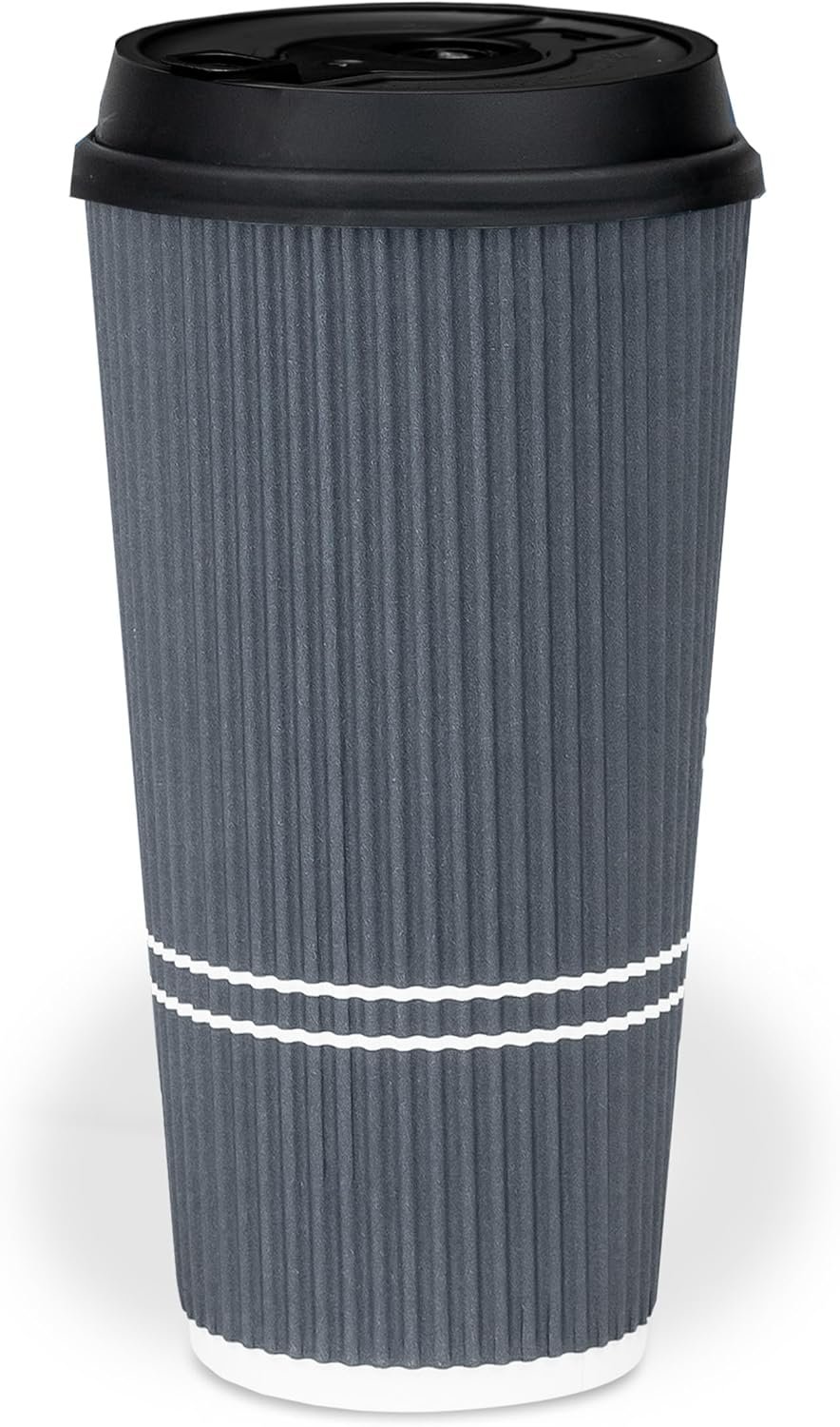 Egyedi Logós Elviteles Kávéspoharak Fedéllel - 22 oz Saját Márkás Egyszer Használatos Hullámos Szigetelt Papírpoharak Forró Hideg Italokhoz Sleeve Nélkül Beszállítótól (25 db, Alkonyi Szürke)