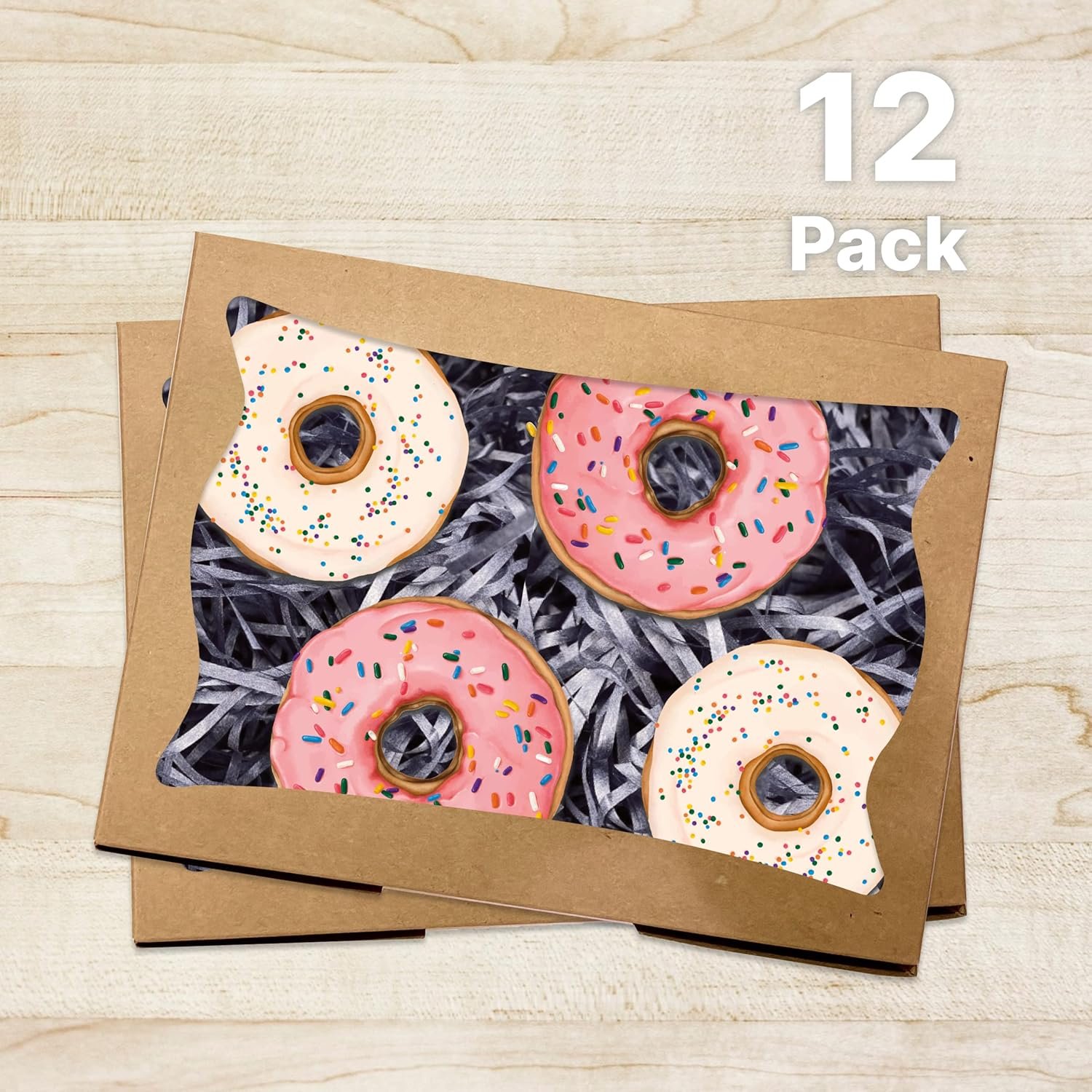 Saját Márkás kraft papíros ablakos süteménydobozok 12 csomag egyedi logóval keksz csokoládé mázas eper makarón muffin eldobható csomagoláshoz 8 x 6 x 2.5 hüvelyk gyártótól