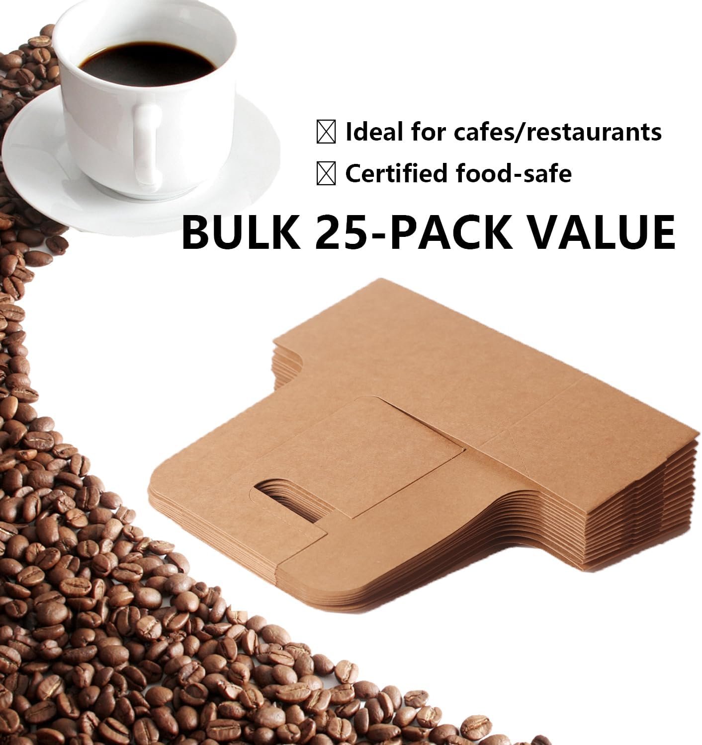 Saját Márkás kézikaros italhordozó 25 db (2/4 kupakos, 12-30oz) egyedi logóval egyszerhasználatos papíralapú pohártartó összecsukható meleg/hideg italokhoz kávéhoz kiszállításra elvitelre gyártótól