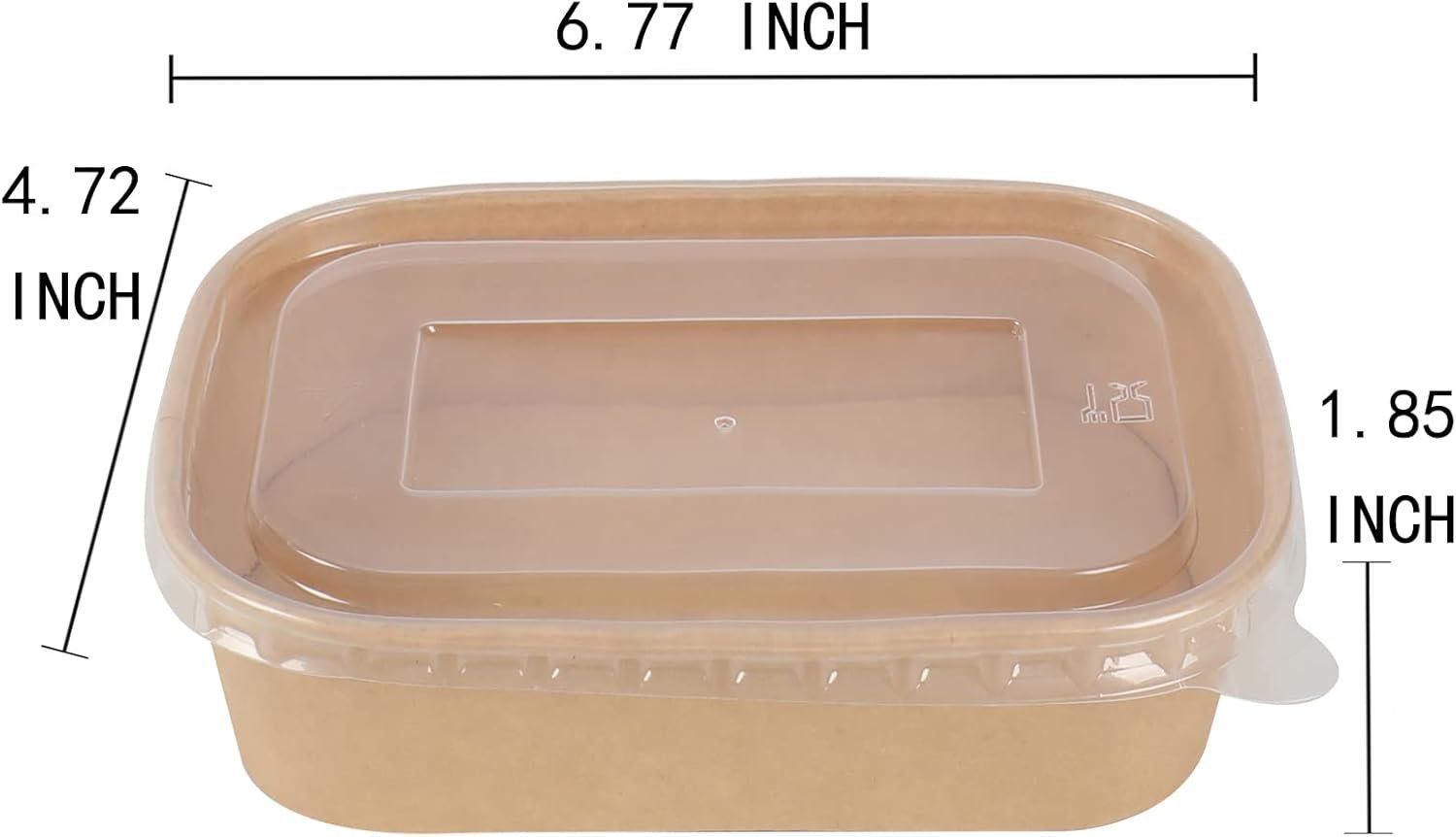 Saját Márkás 17 oz eldobható kraft papír tálak fedéllel téglalap alakú leves- és nasitálak Beszállítótól Egyedi Logóval 50 db