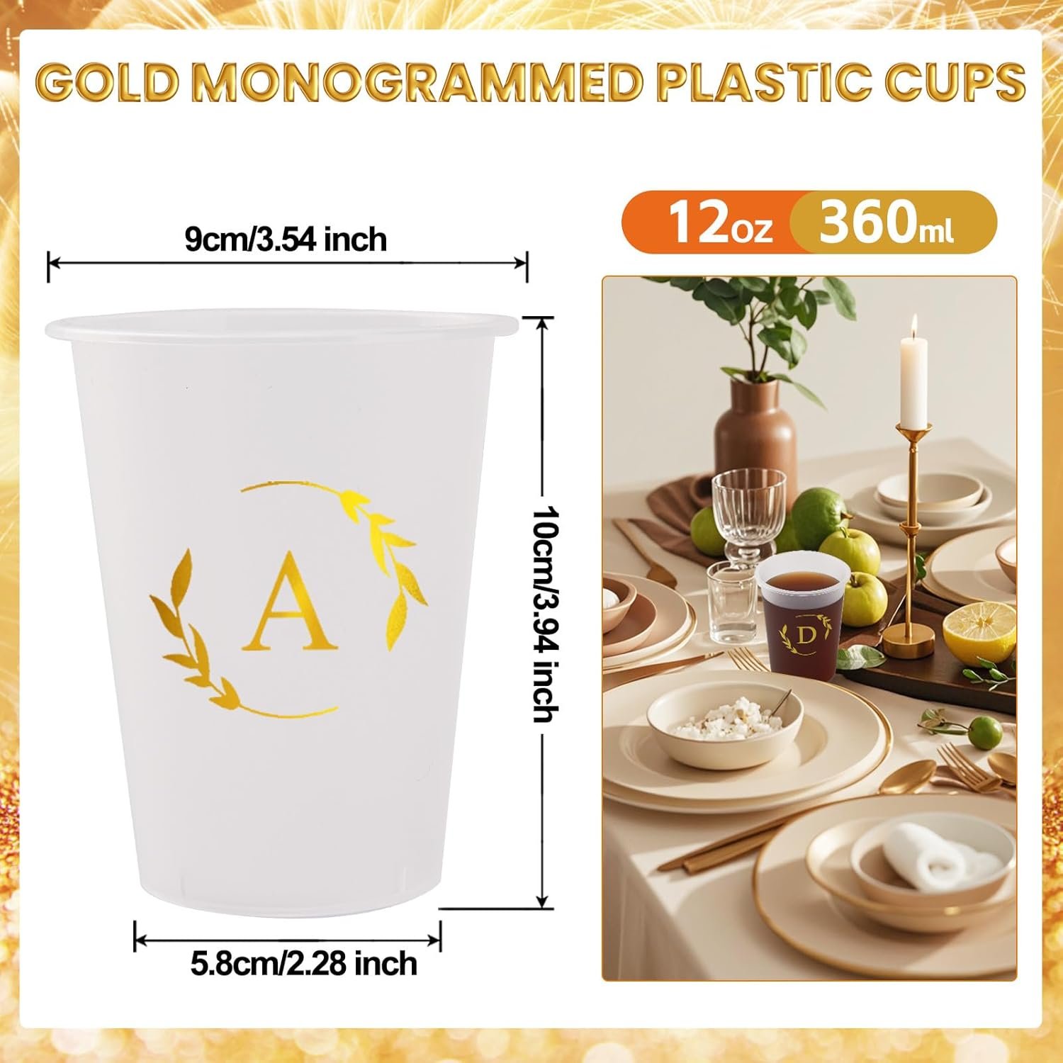 Saját Márkás 100 db Egyedi Logóval Monogrammos Eldobható Műanyag Poharak 12 oz Kezdőbetűs A Betű Esküvői Babazsúr Születésnapi Beszállító Saját Márkás 100 db Egyedi Logóval Monogrammos Eldobható Műanyag Poharak 12 oz Kezdőbetűs A Betű Esküvői Babazsúr Születésnapi Beszállító